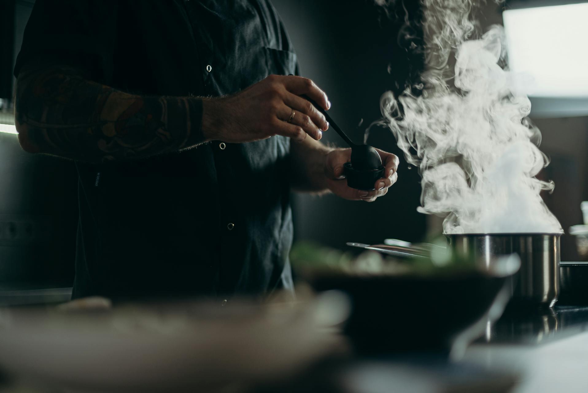 a chef in the kitchen