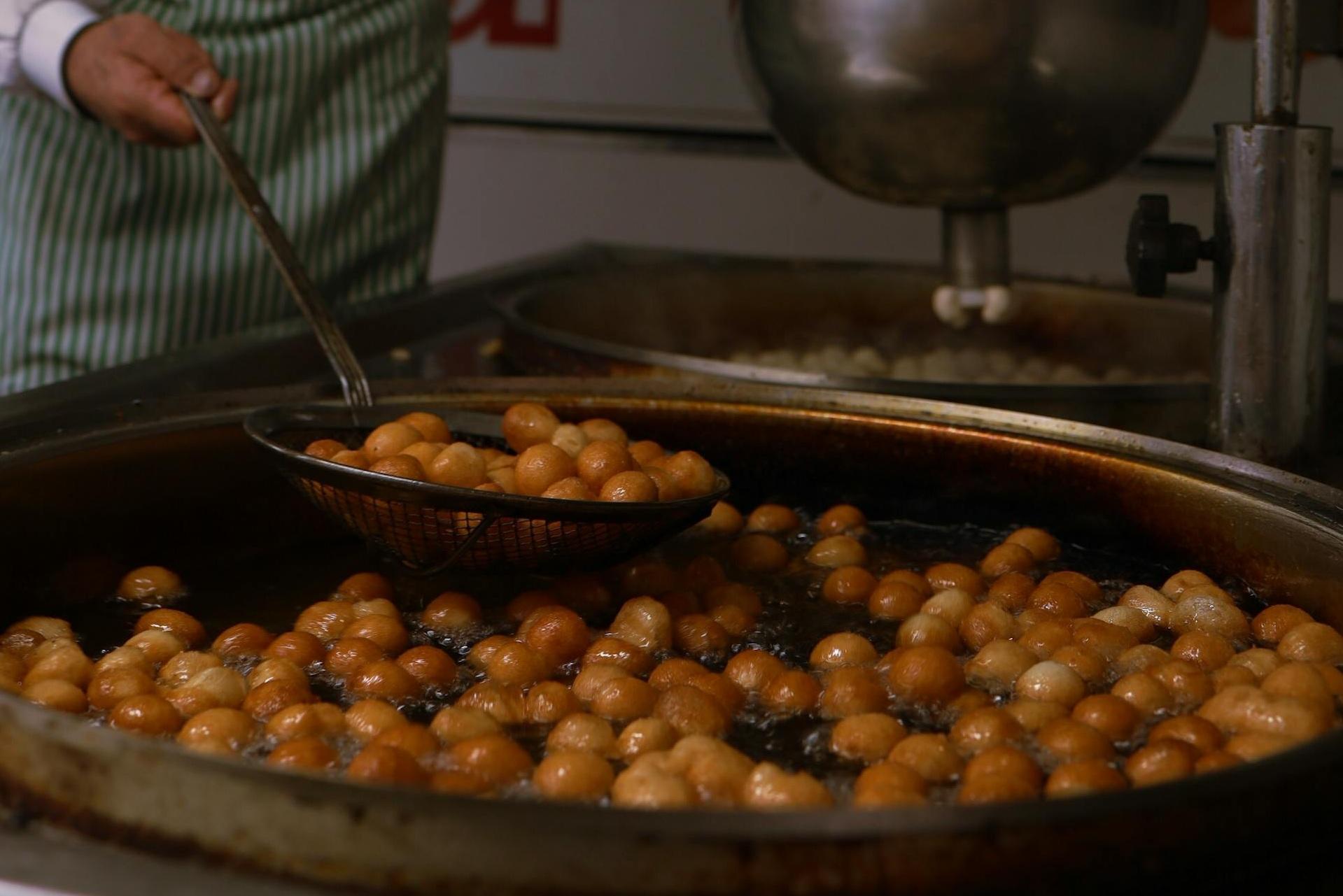 frying food in the kitchen
