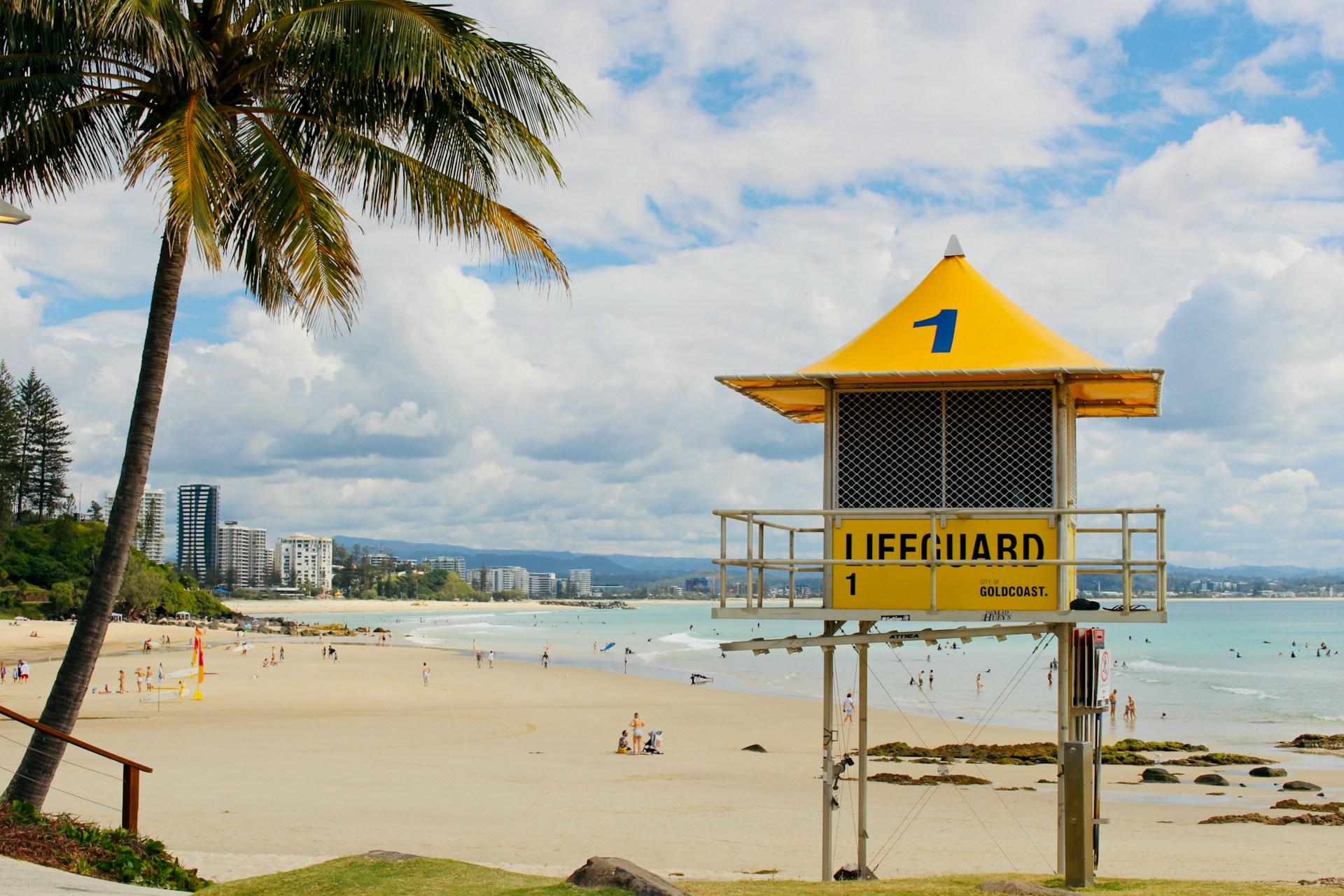 A lifeguard station at Rainbow Bay in Australia.