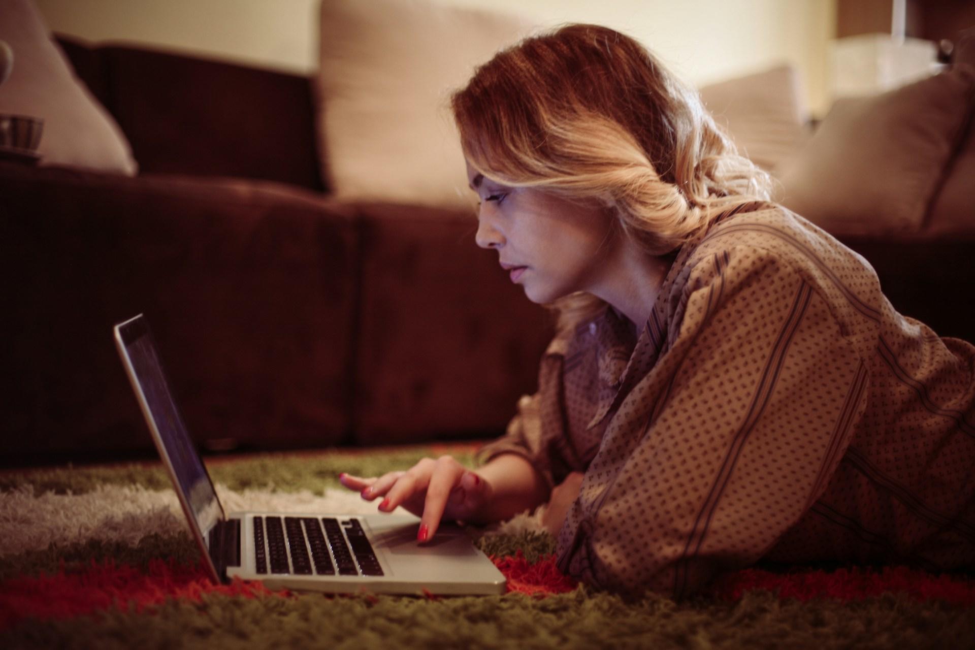 woman working on a laptop computer