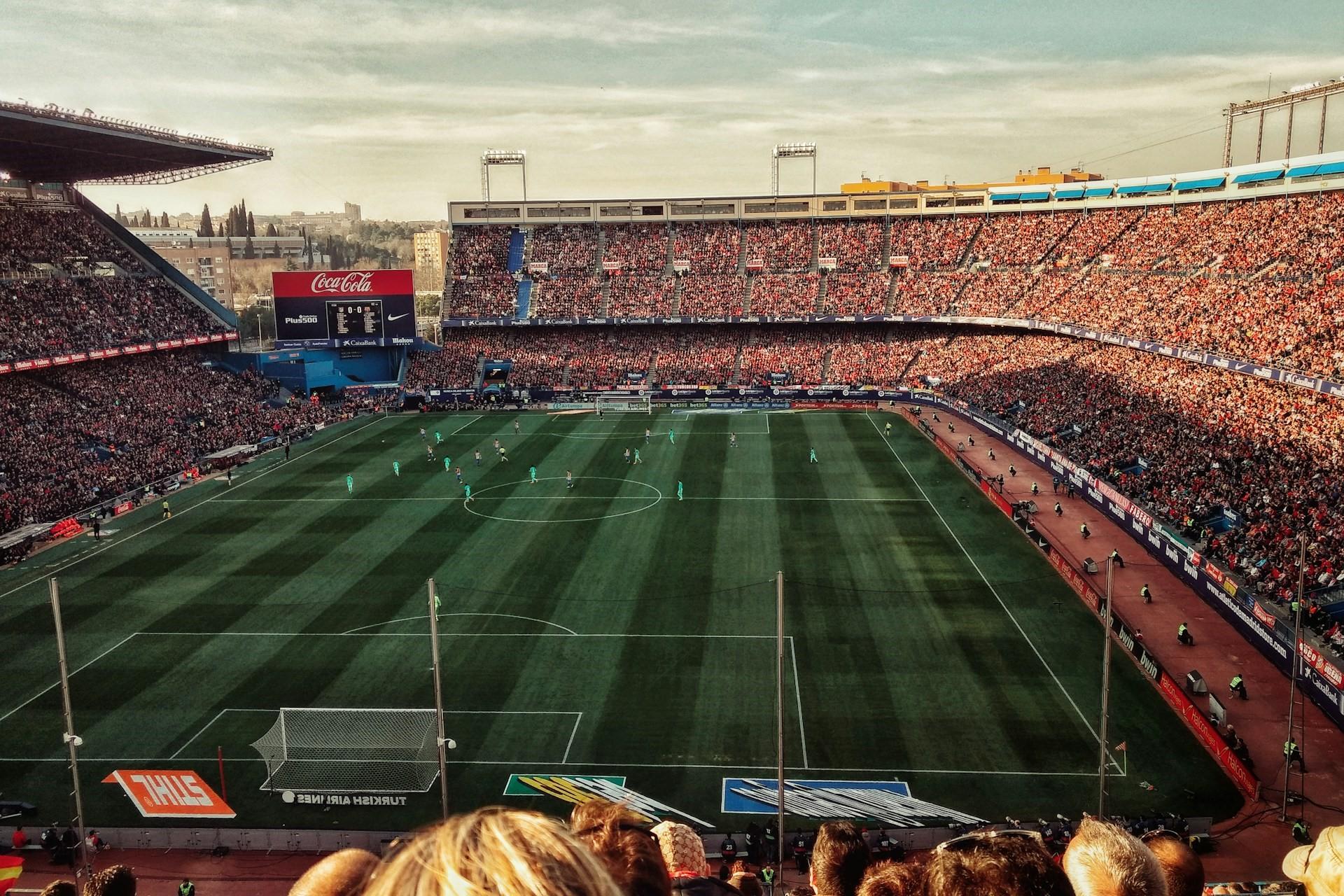The Vicente Calderon Stadium in Madrid, Spain.