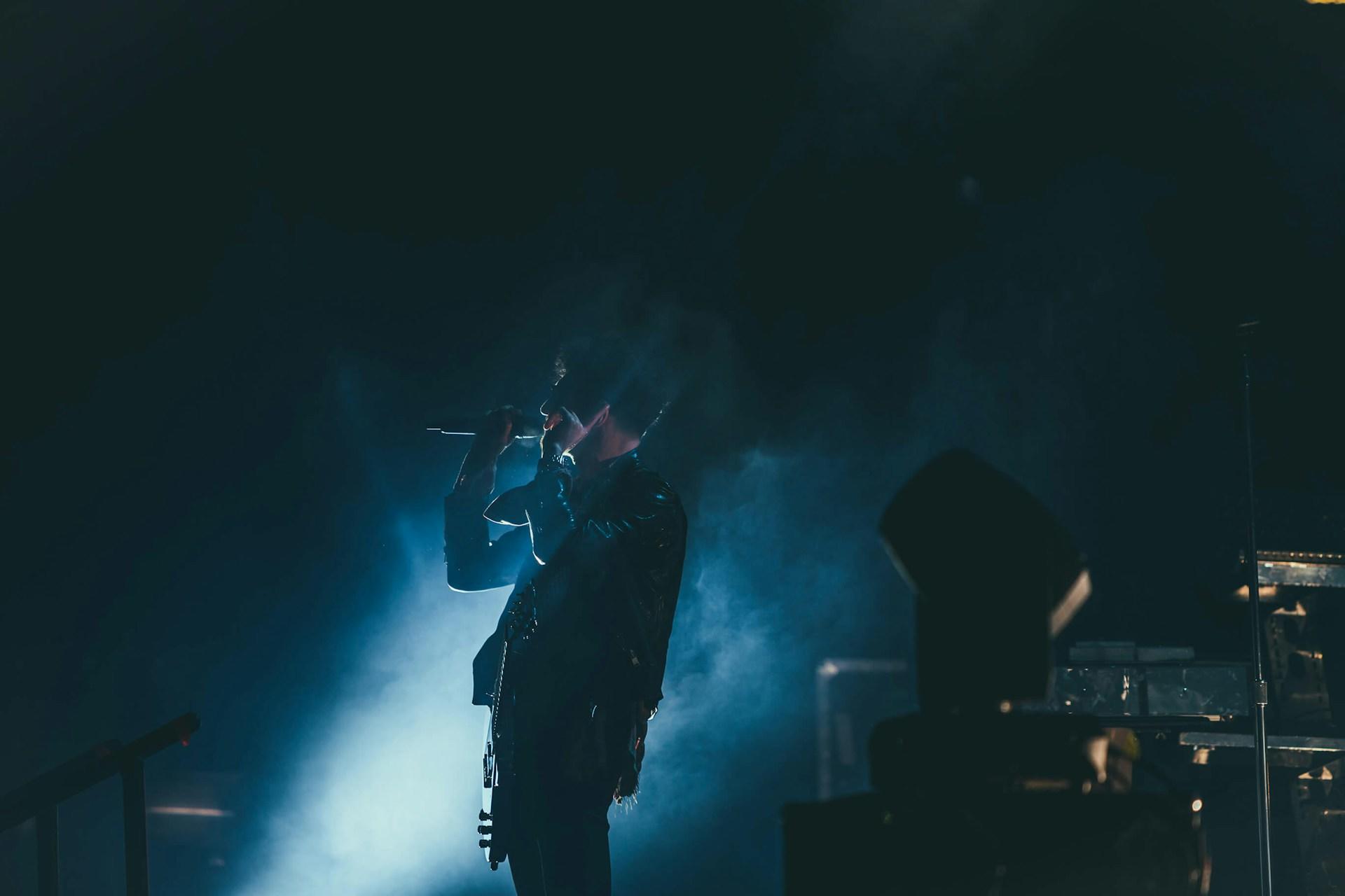 make singer performing on stage