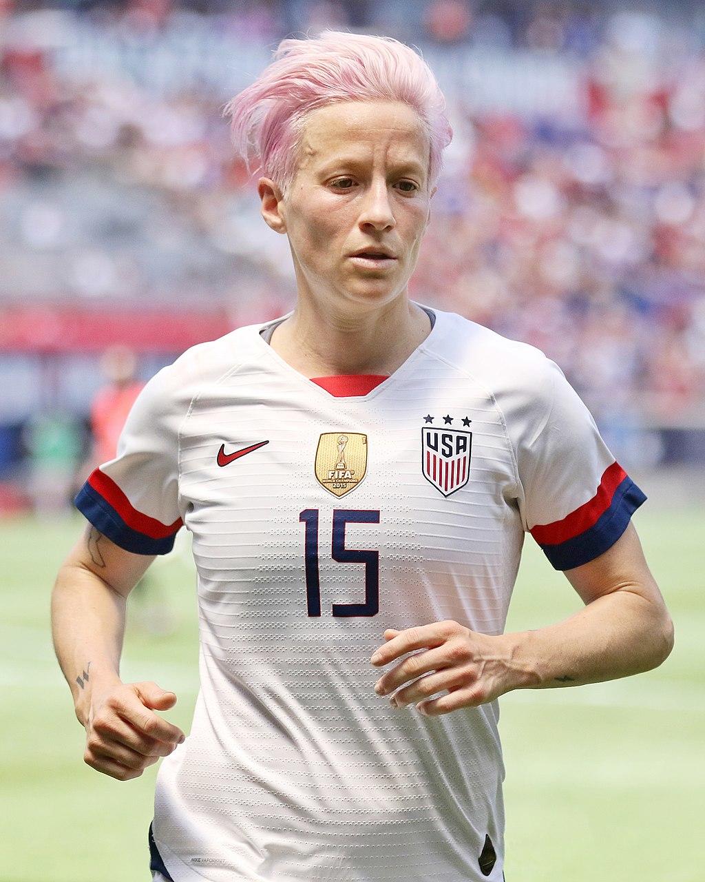 Megan Rapinoe during a soccer match in 2019