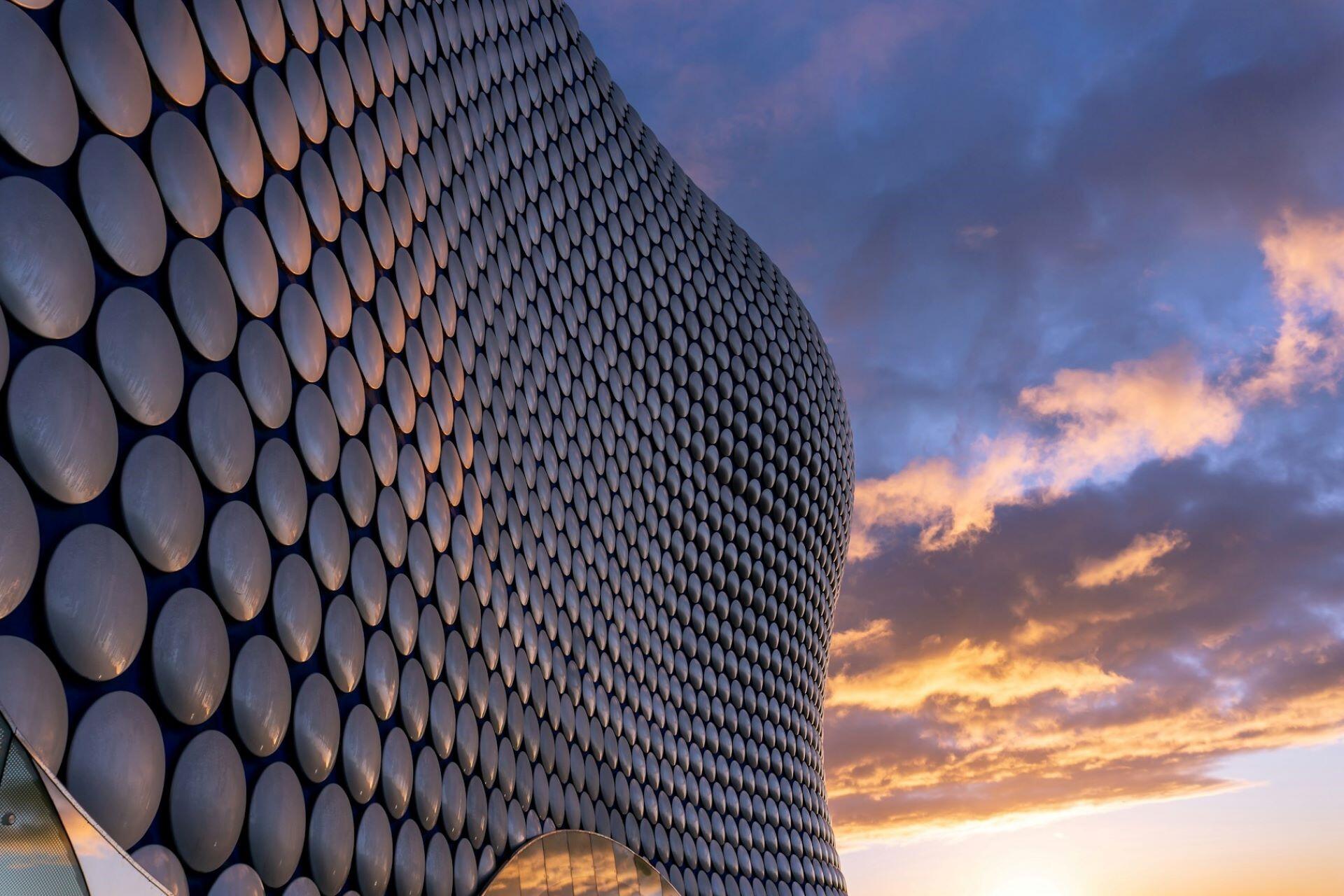 A view of a modern building in Birmingham.