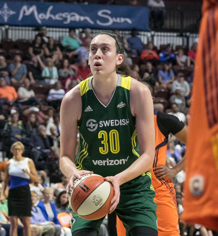 Breanna Stewart takes a free throw.
