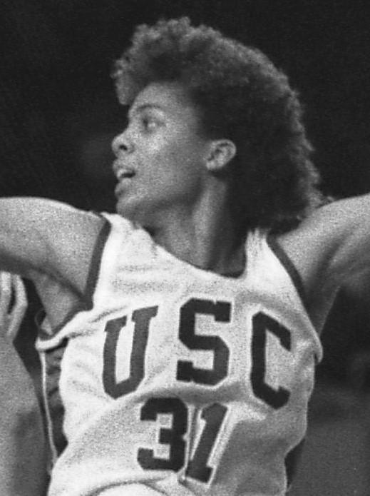 Black and white photo of Cheryl Miller.