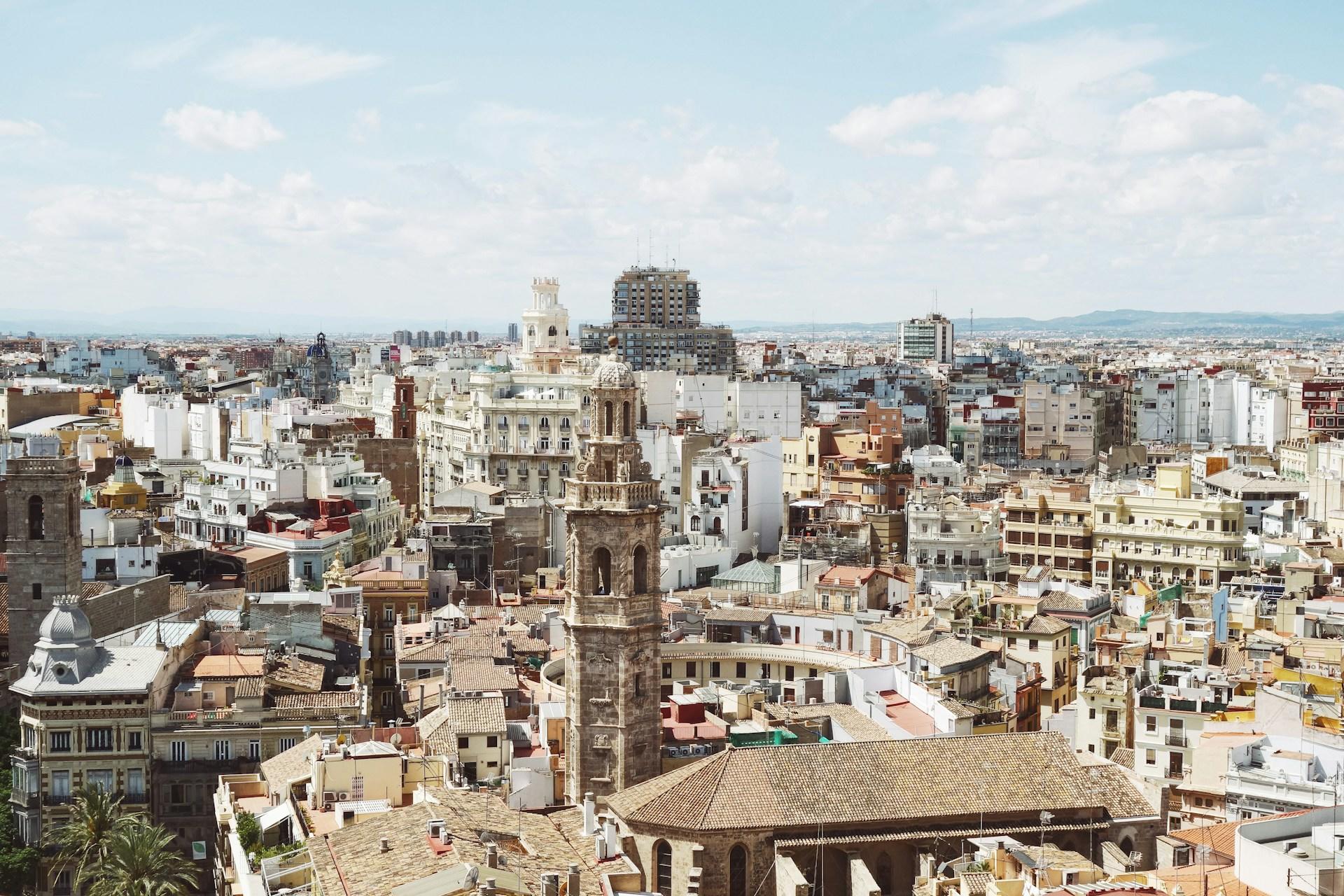 View of the city of Valencia, the capital of the Valencian Community, in Spain.