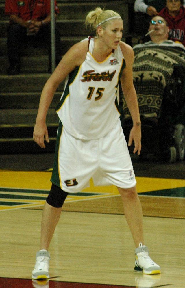 Lauren Jackson standing on the basketball court.