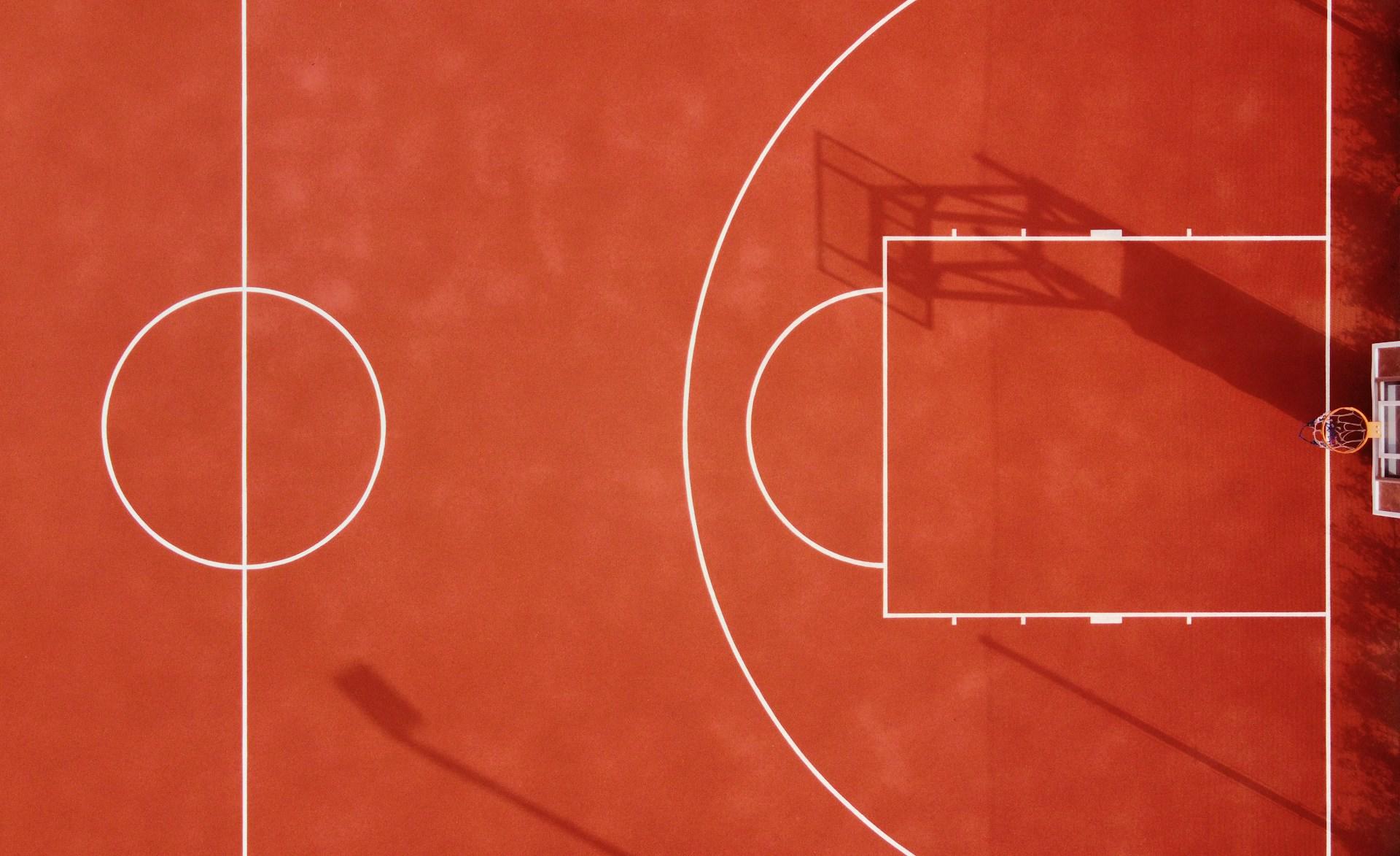 Outdoor basketball court.