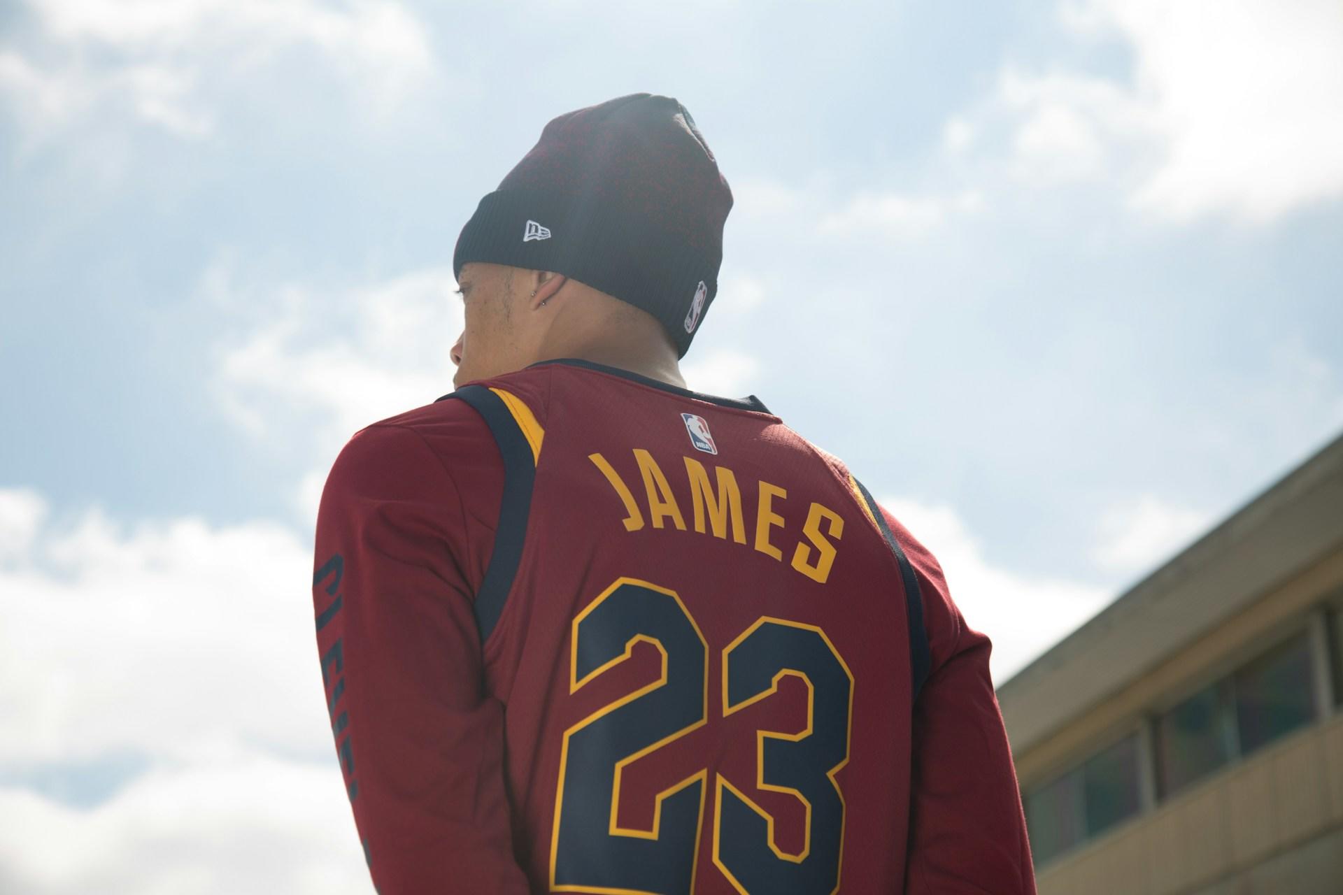 Lebron James jersey from the back.