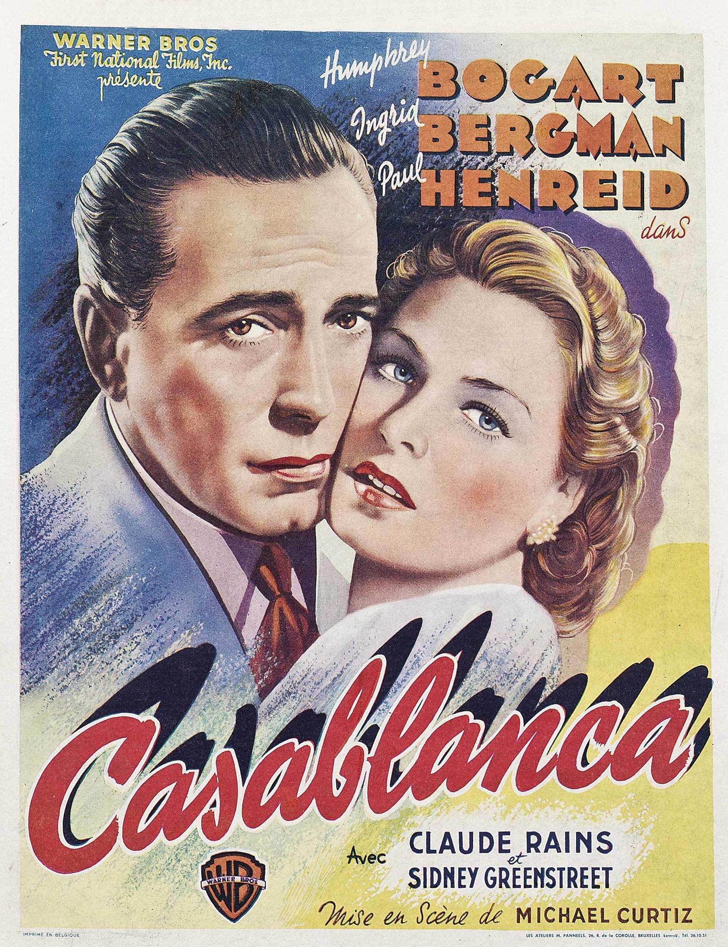 A movie poster featuring a drawing of the film's lead actors, with the film's name in red.