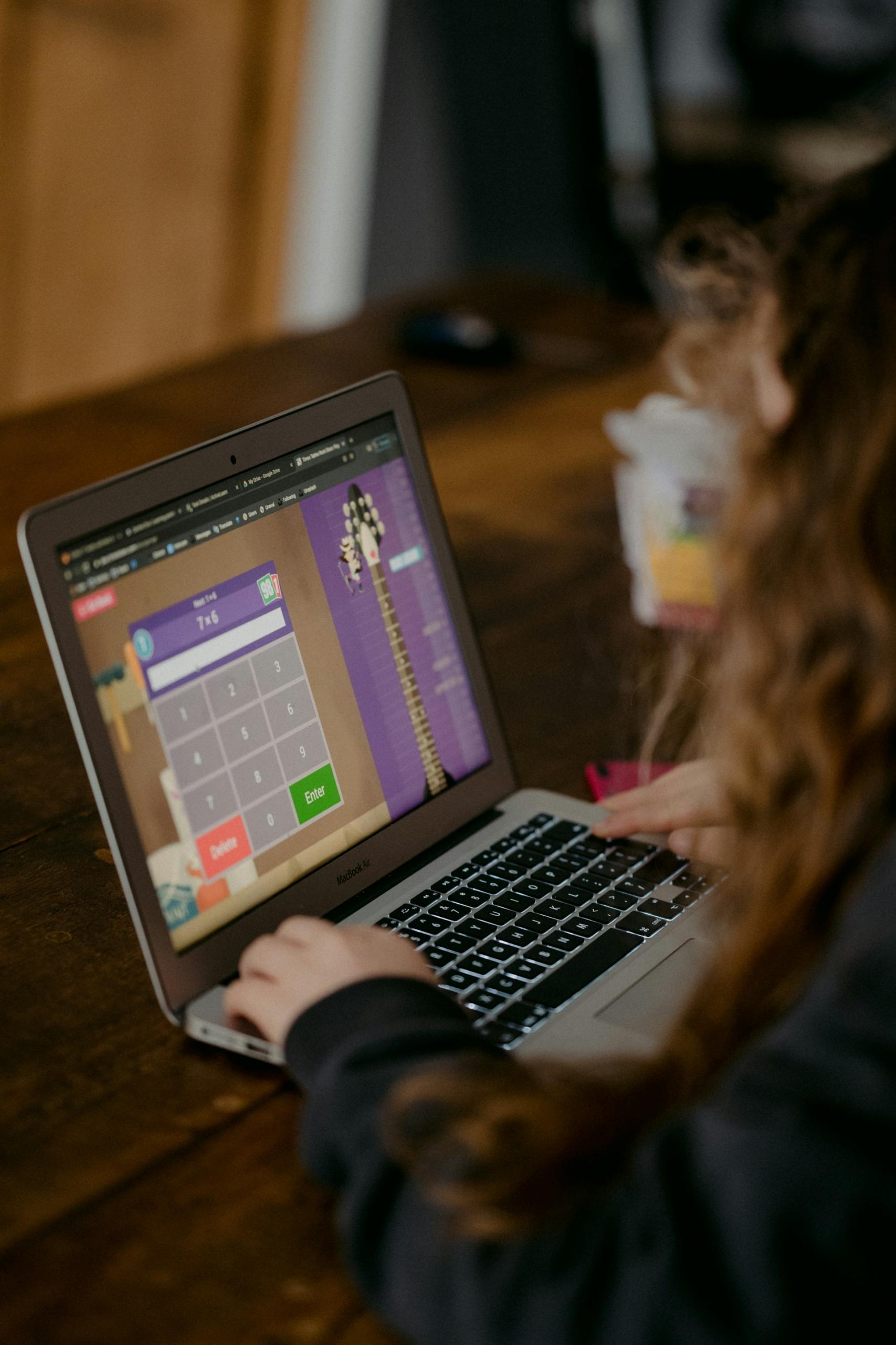 student working on a computer
