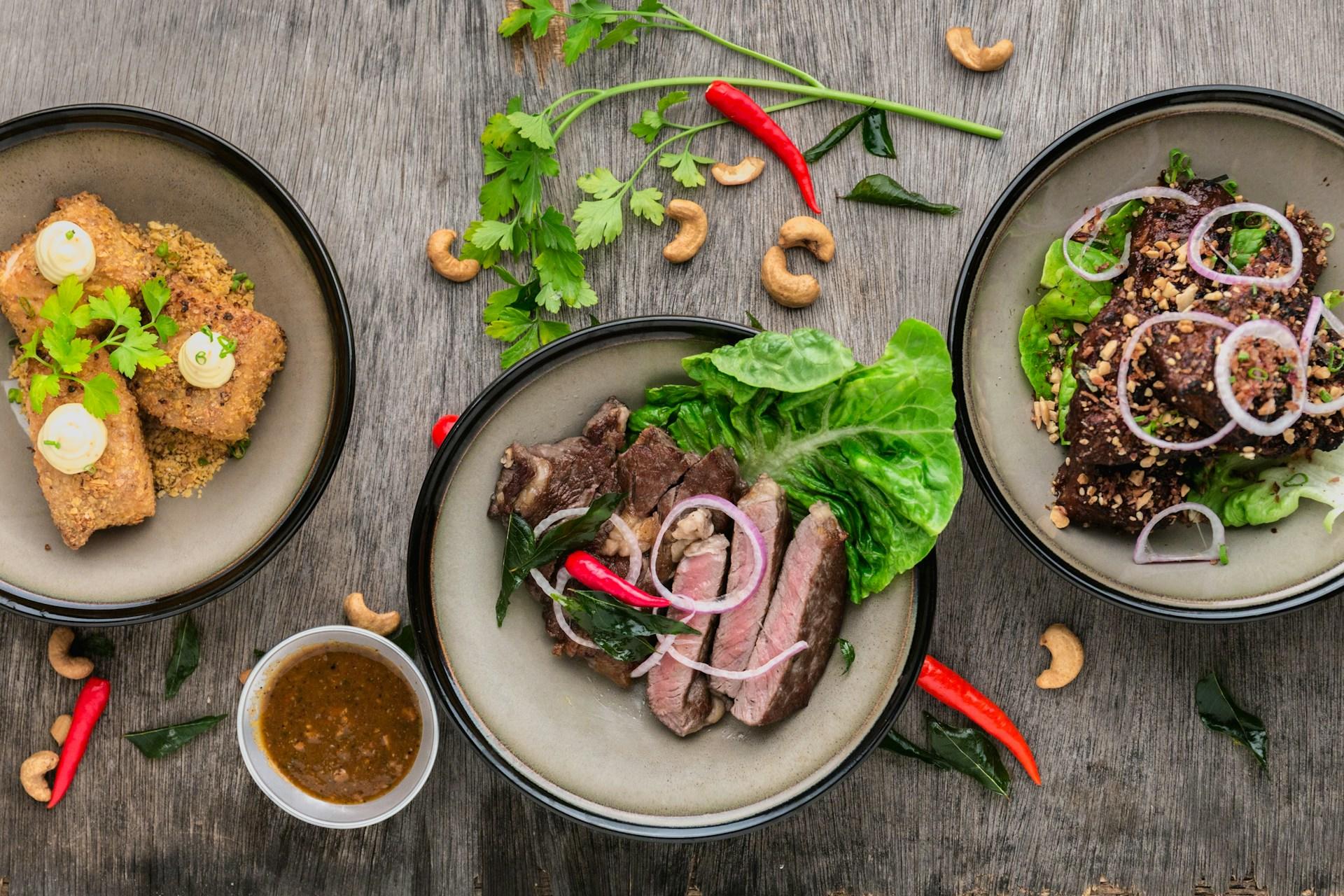 various dishes of international cuisine