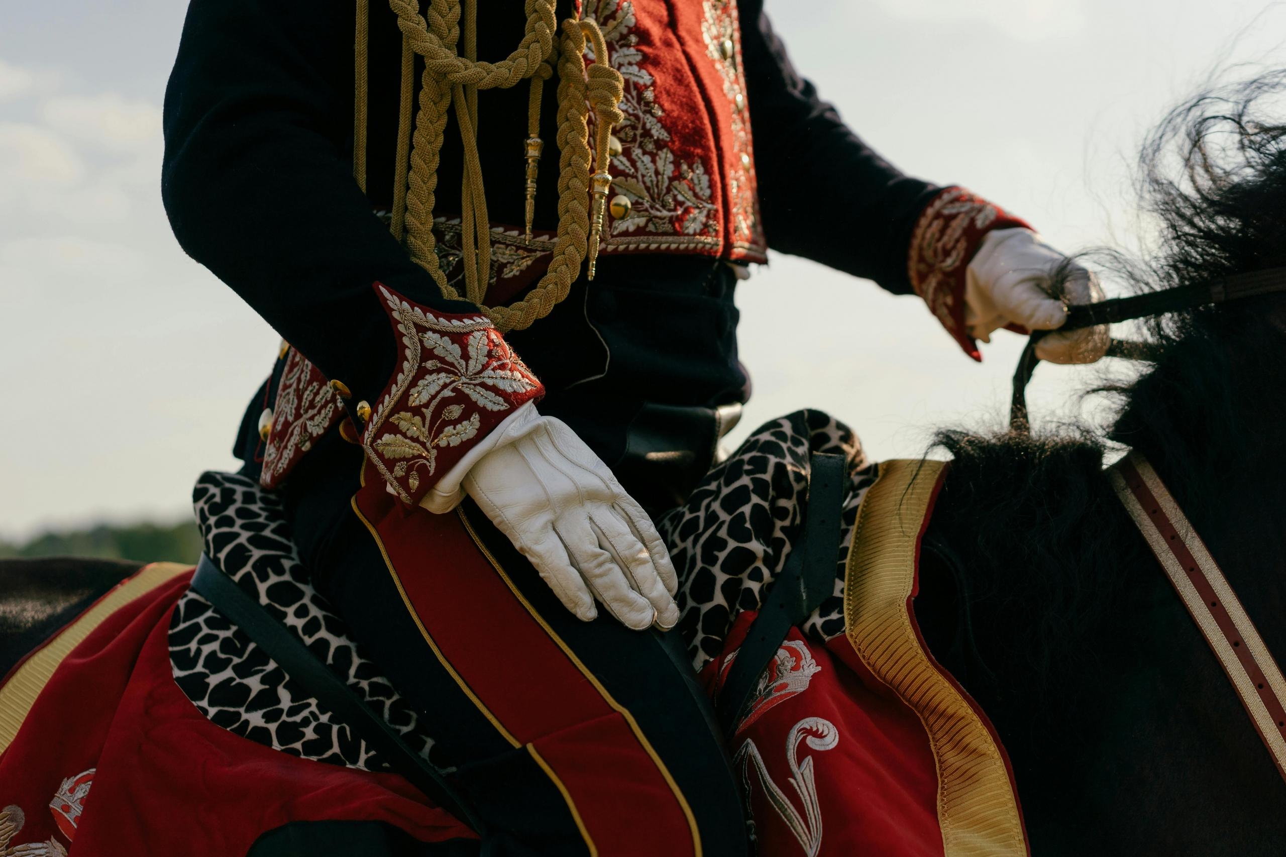 Horse riding into battle