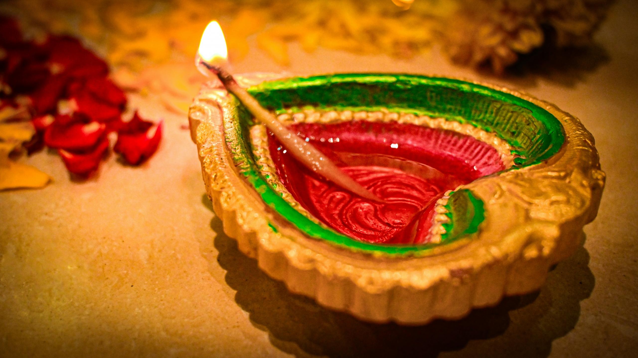 Clay lamp for Diwali celebration