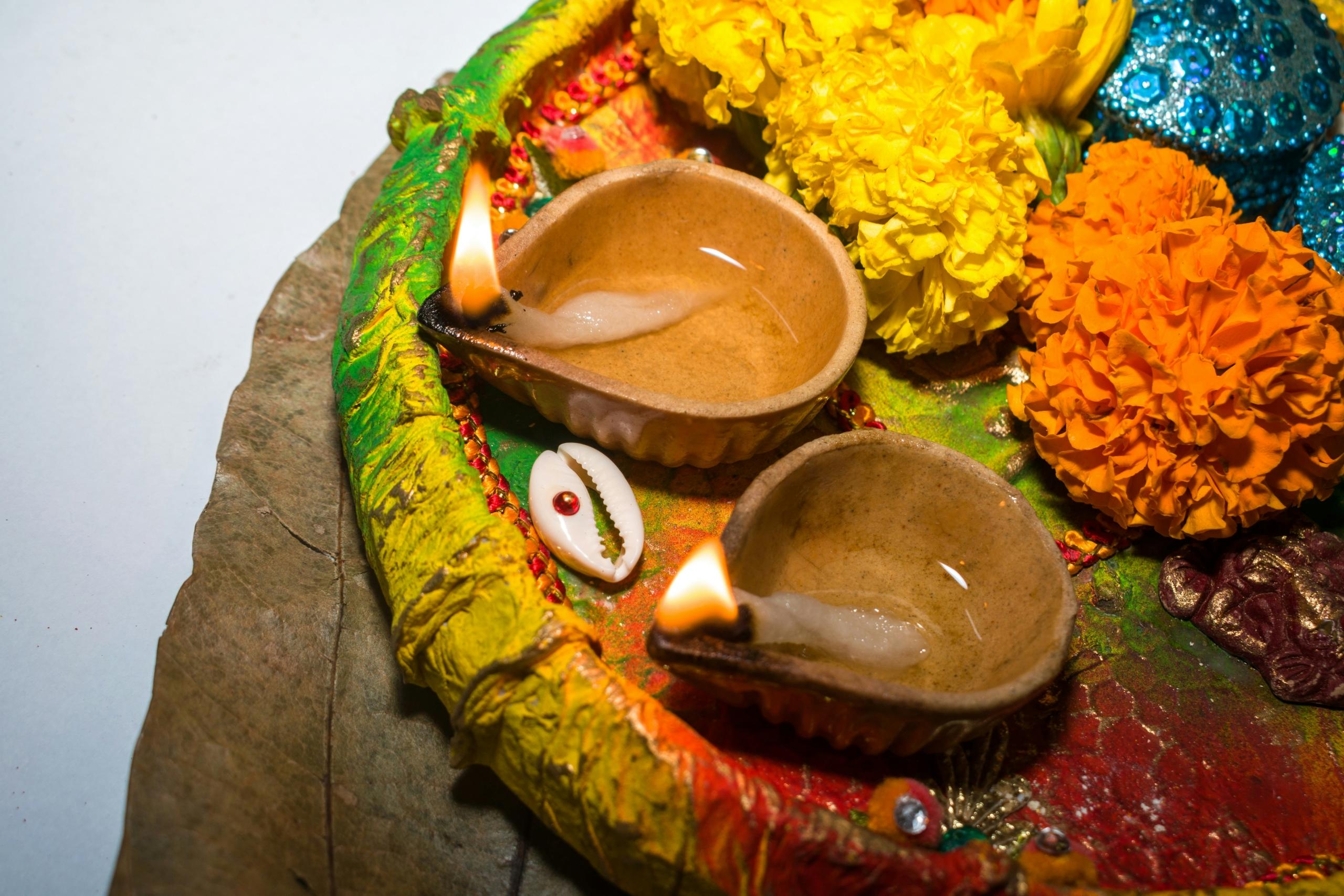 Diwali pottery and candles