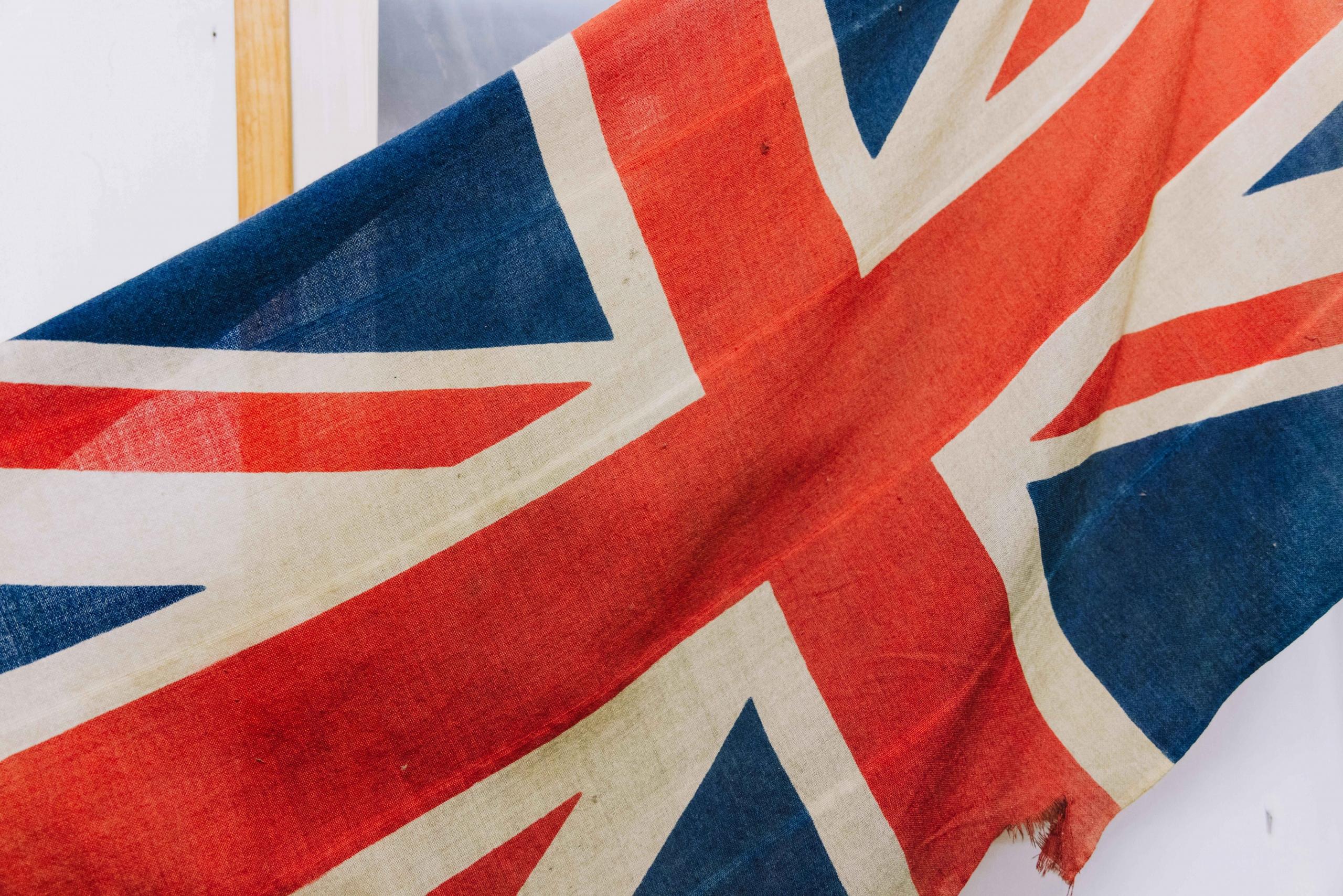A photo of the Union Jack flying at full mast