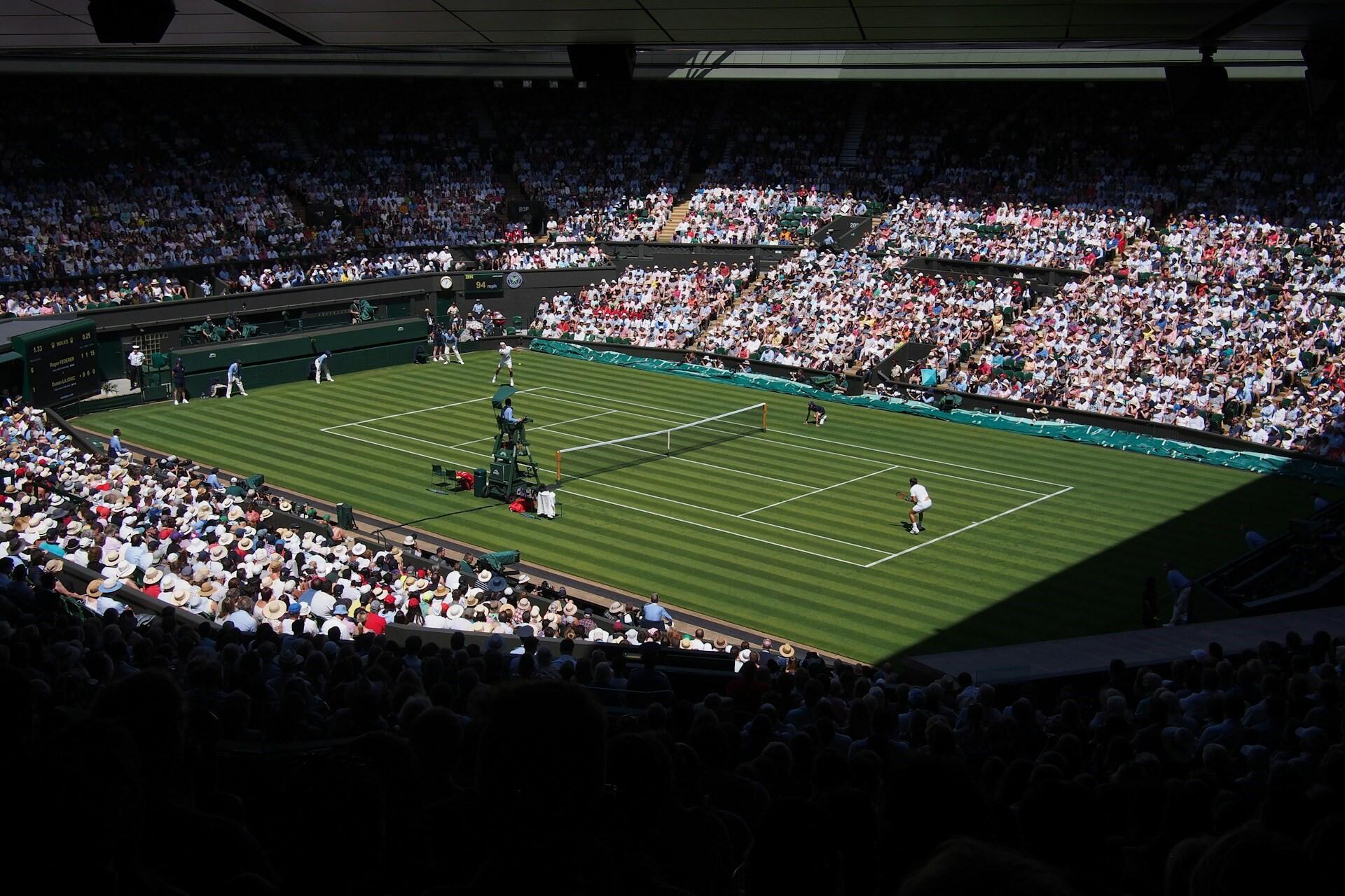 A tennis match at Wimbledon.