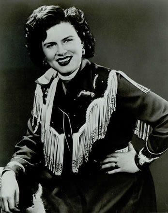 Black and white photo of Patsy Cline