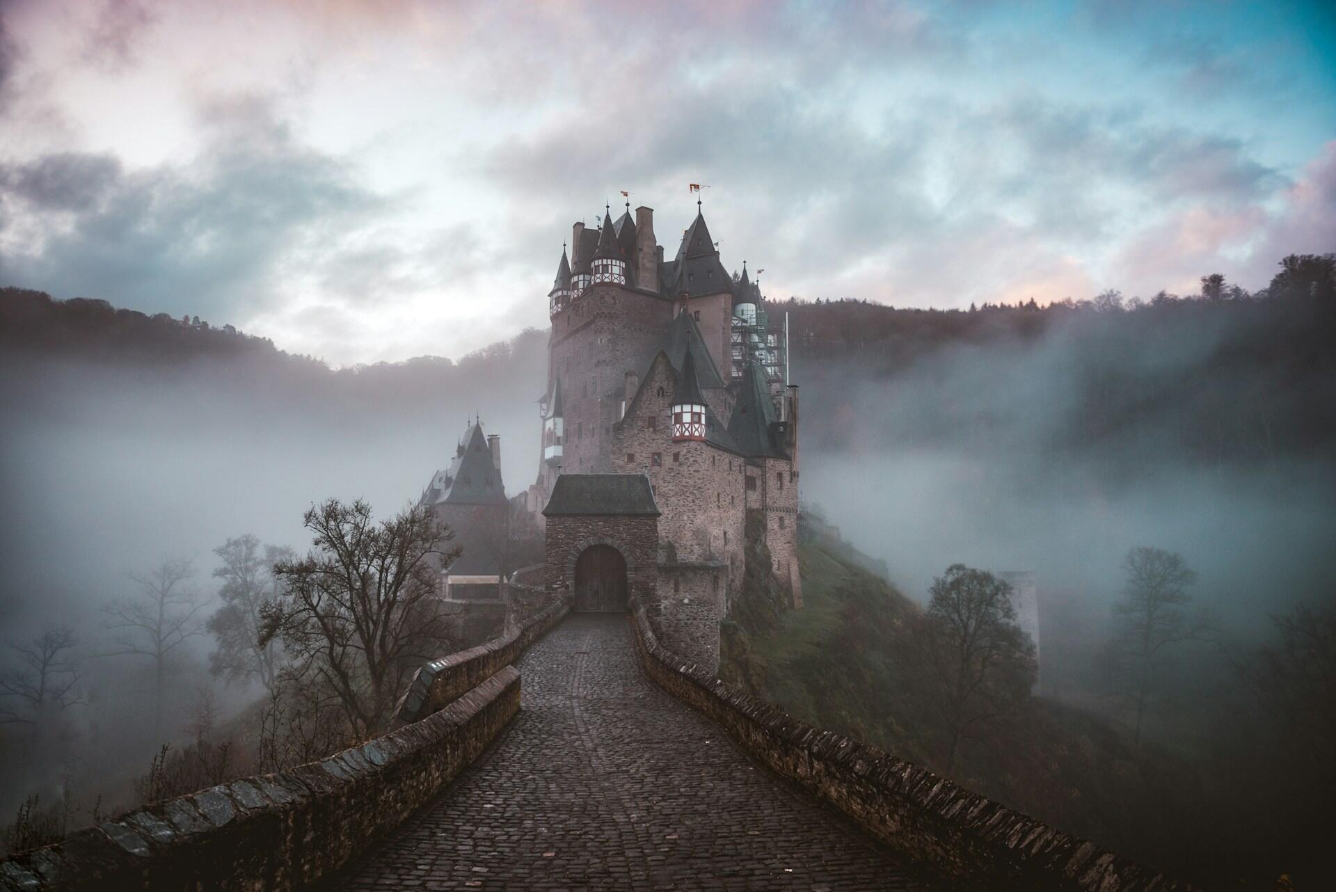 gothic castle set in a spooky atmosphere