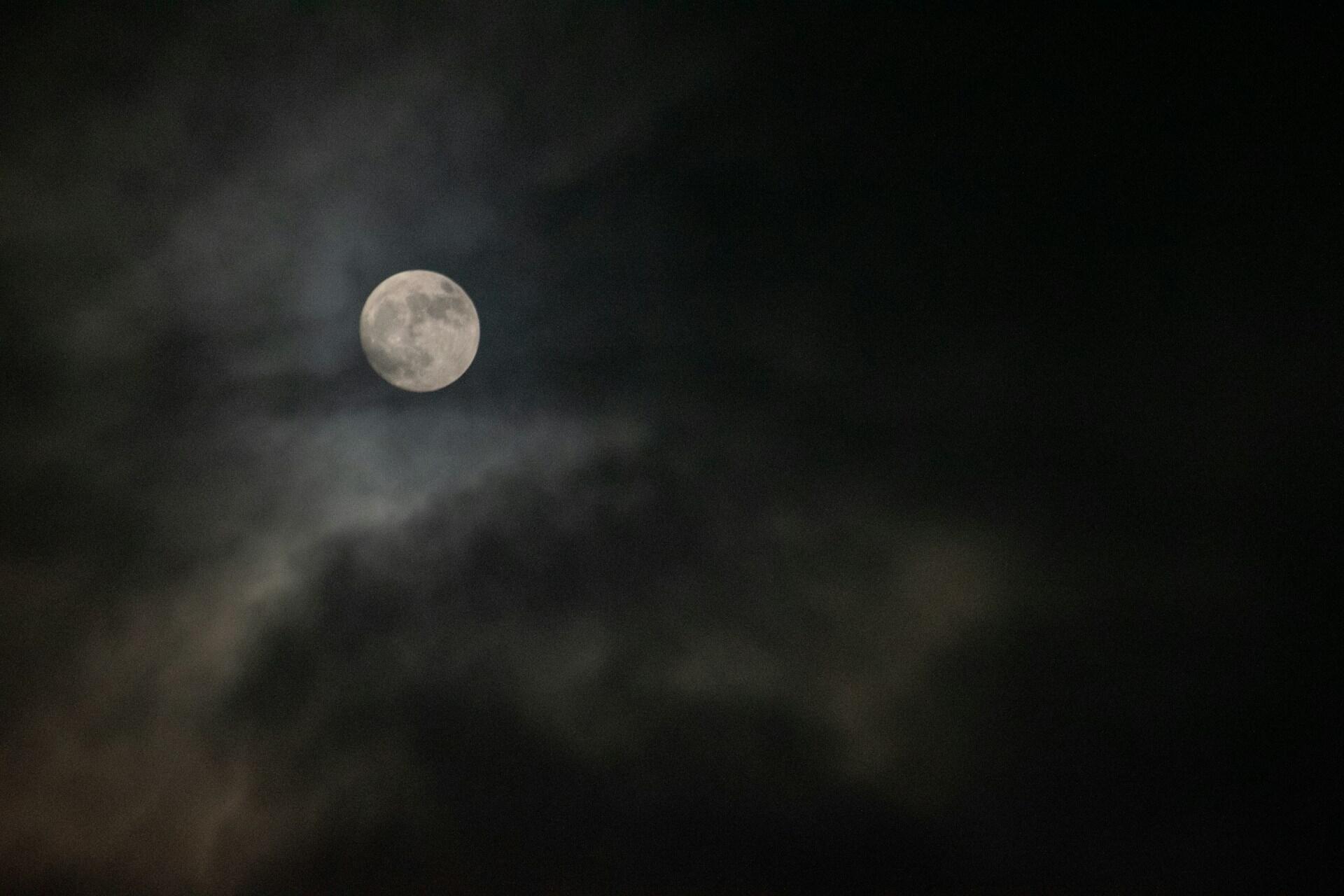 dark night sky with a moon