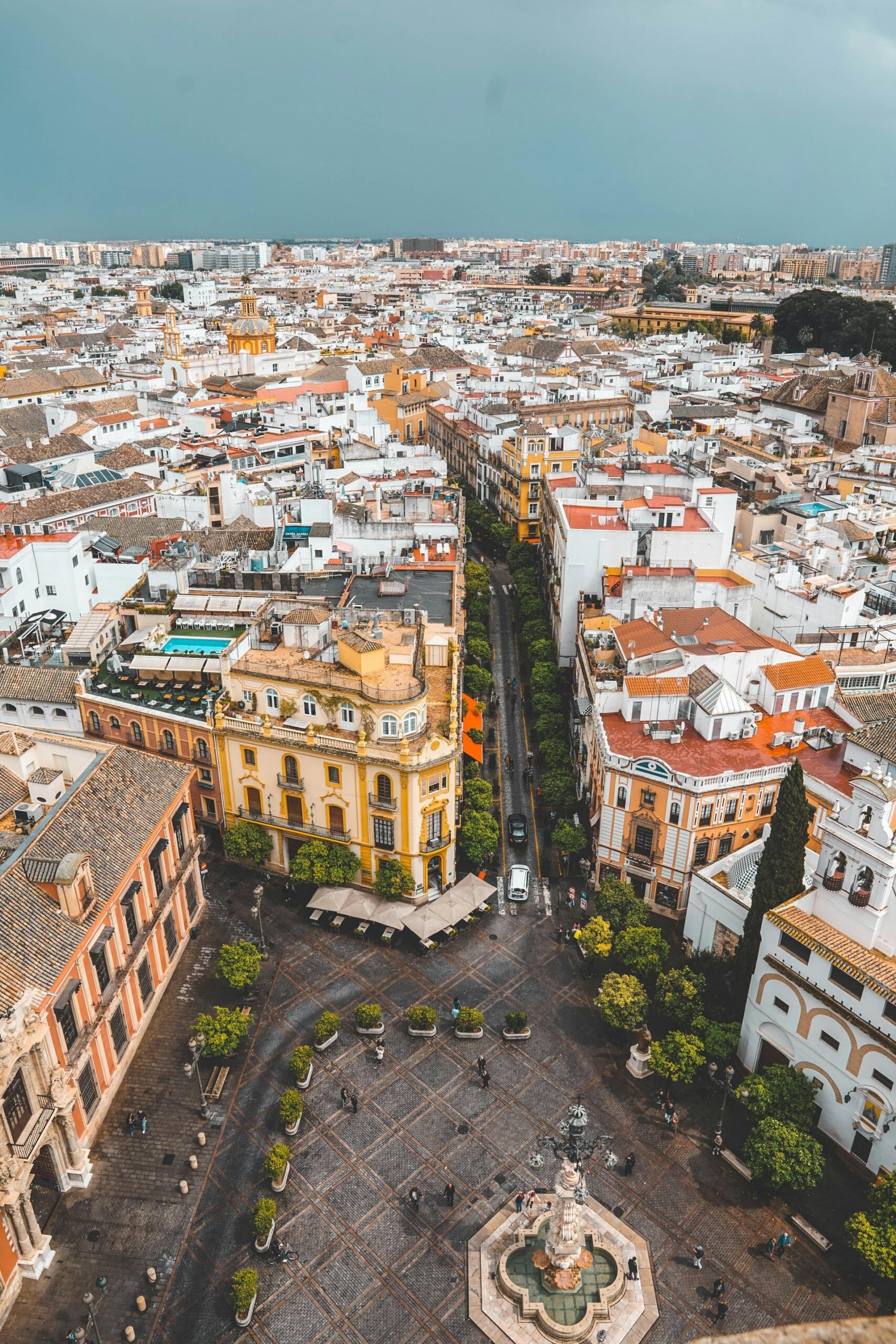 An aerial view of a city during daytime. 
