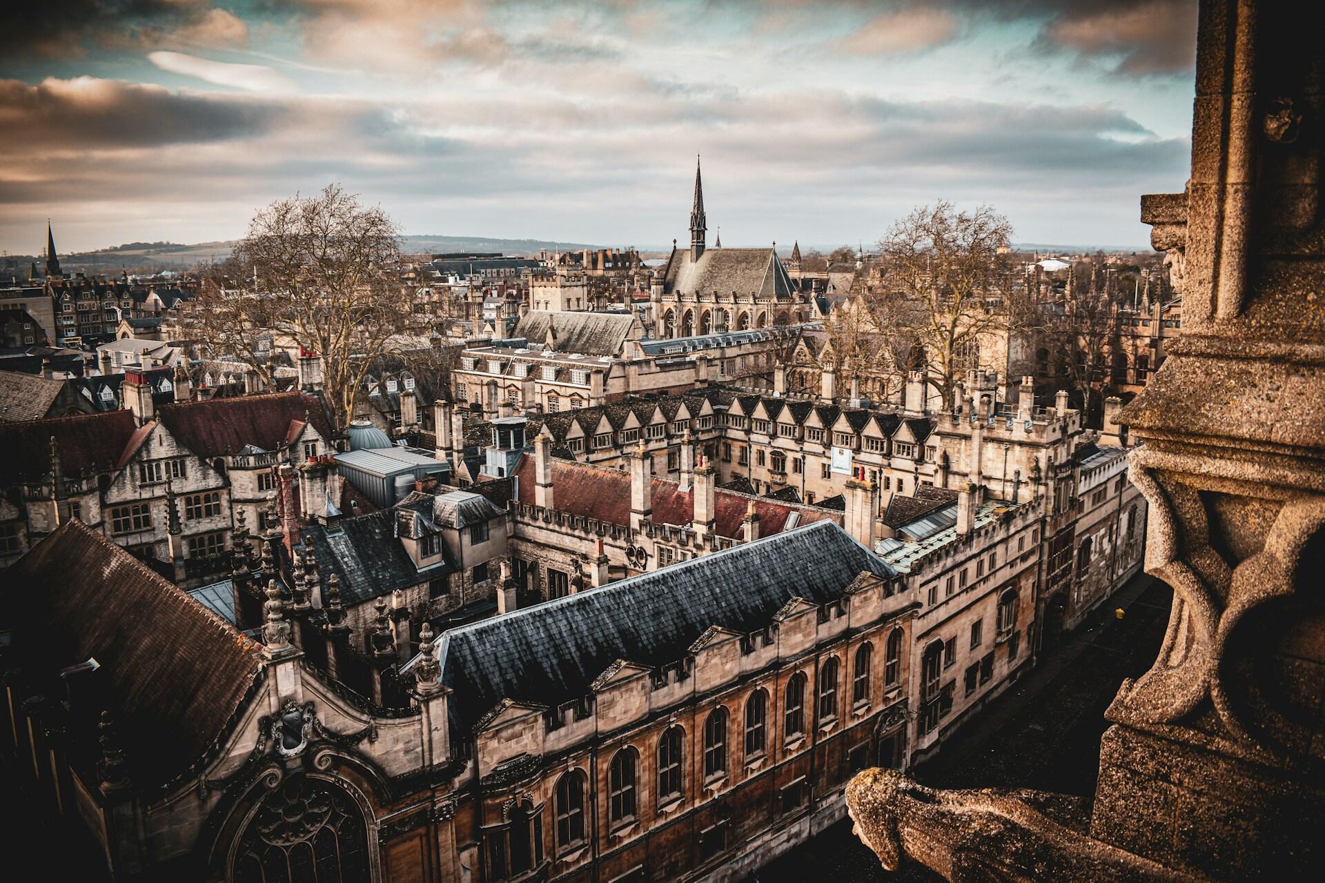 A view over the city of Oxford in the UK.