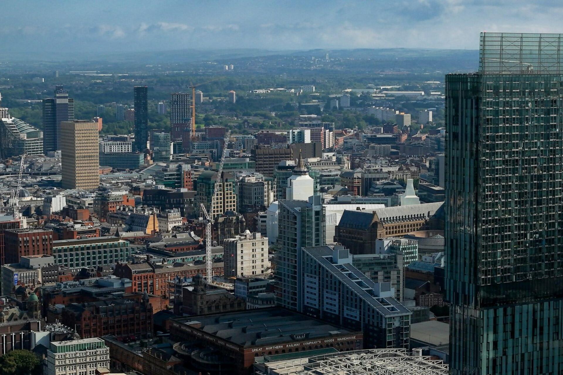 A view over the city of Manchester, UK.