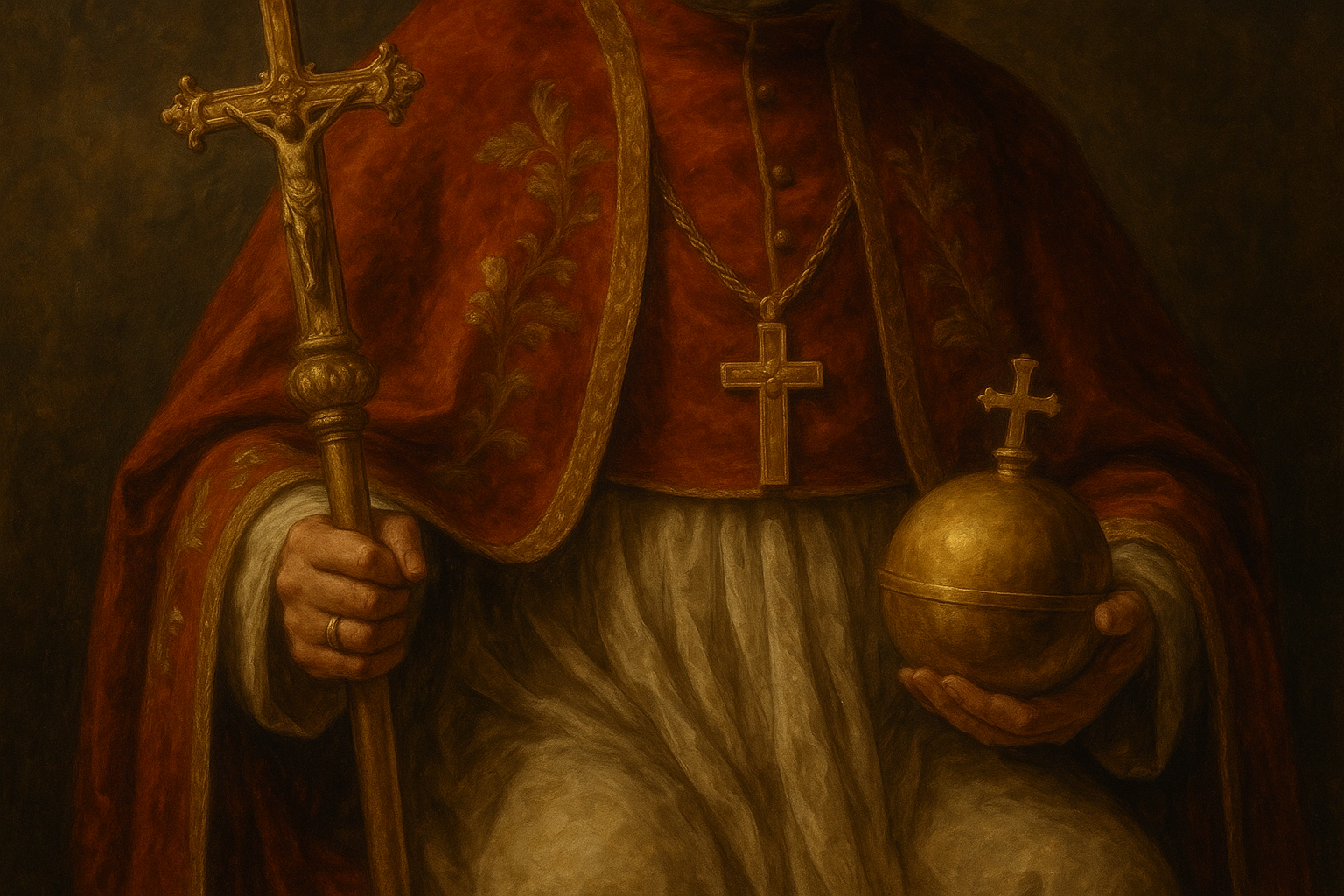 A pope wearing their traditional outfit.