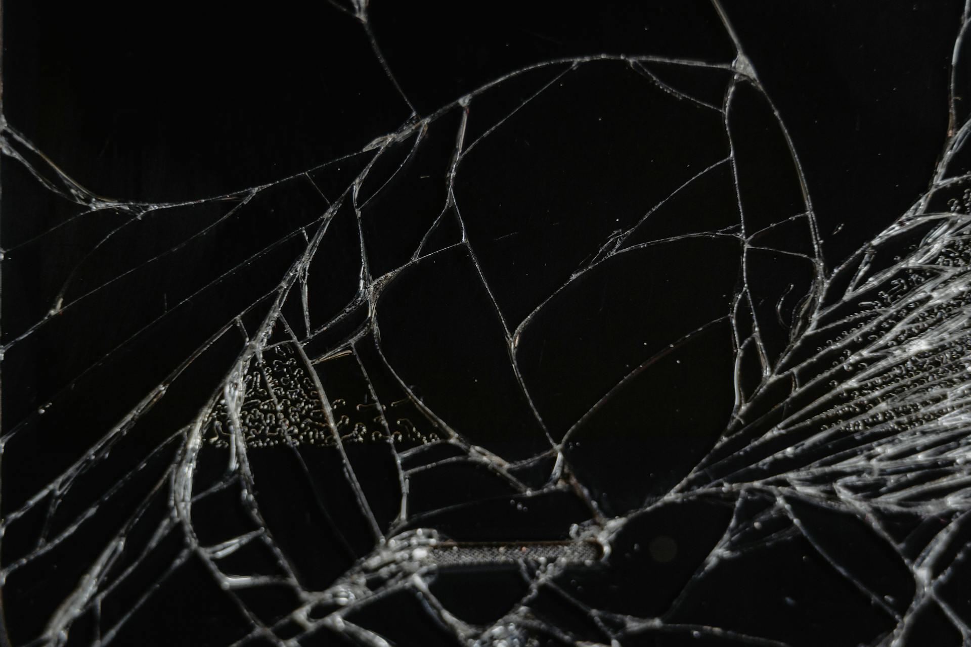 Cracked surface on black