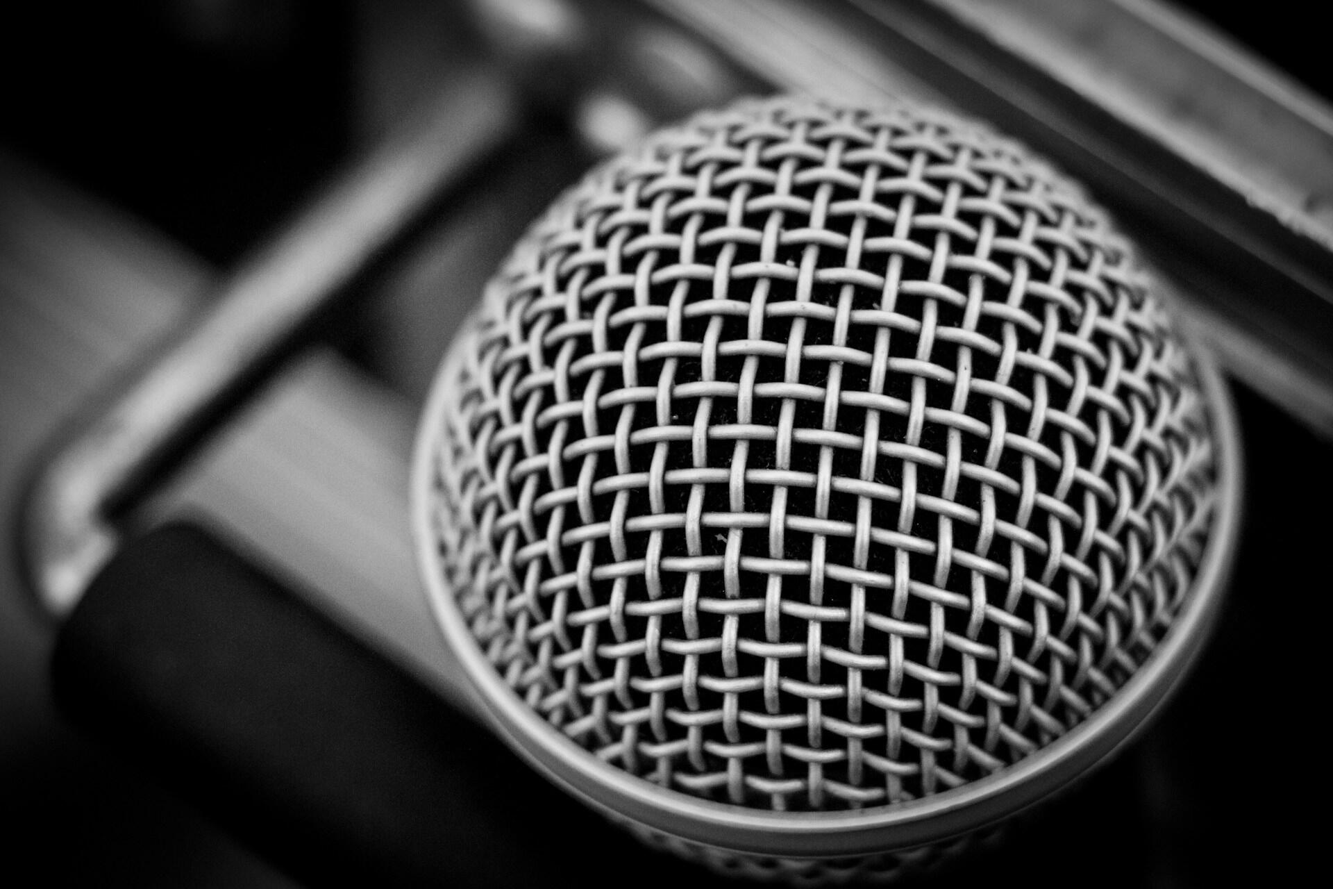 A closeup of a microphone.