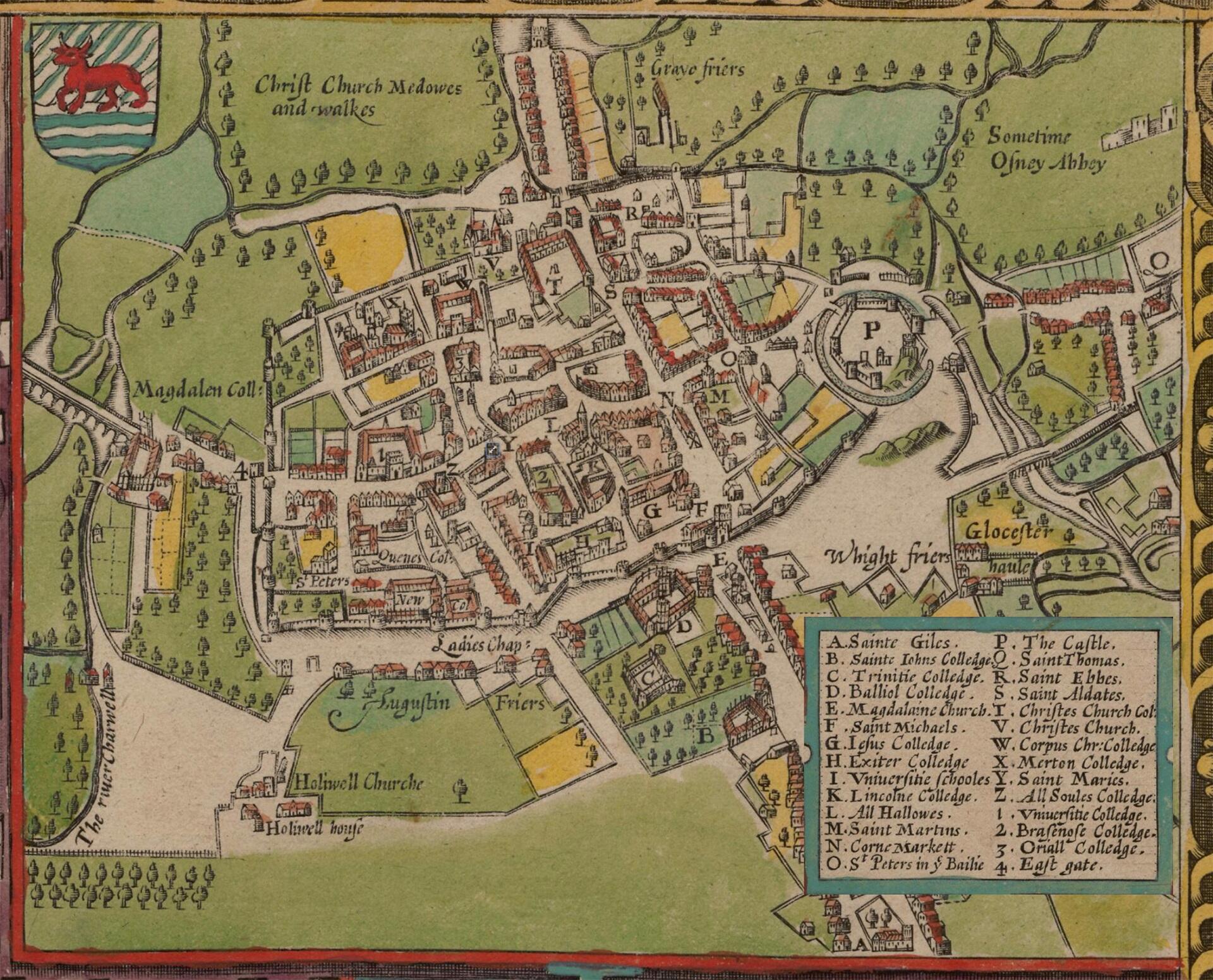 old map of oxford from 1605