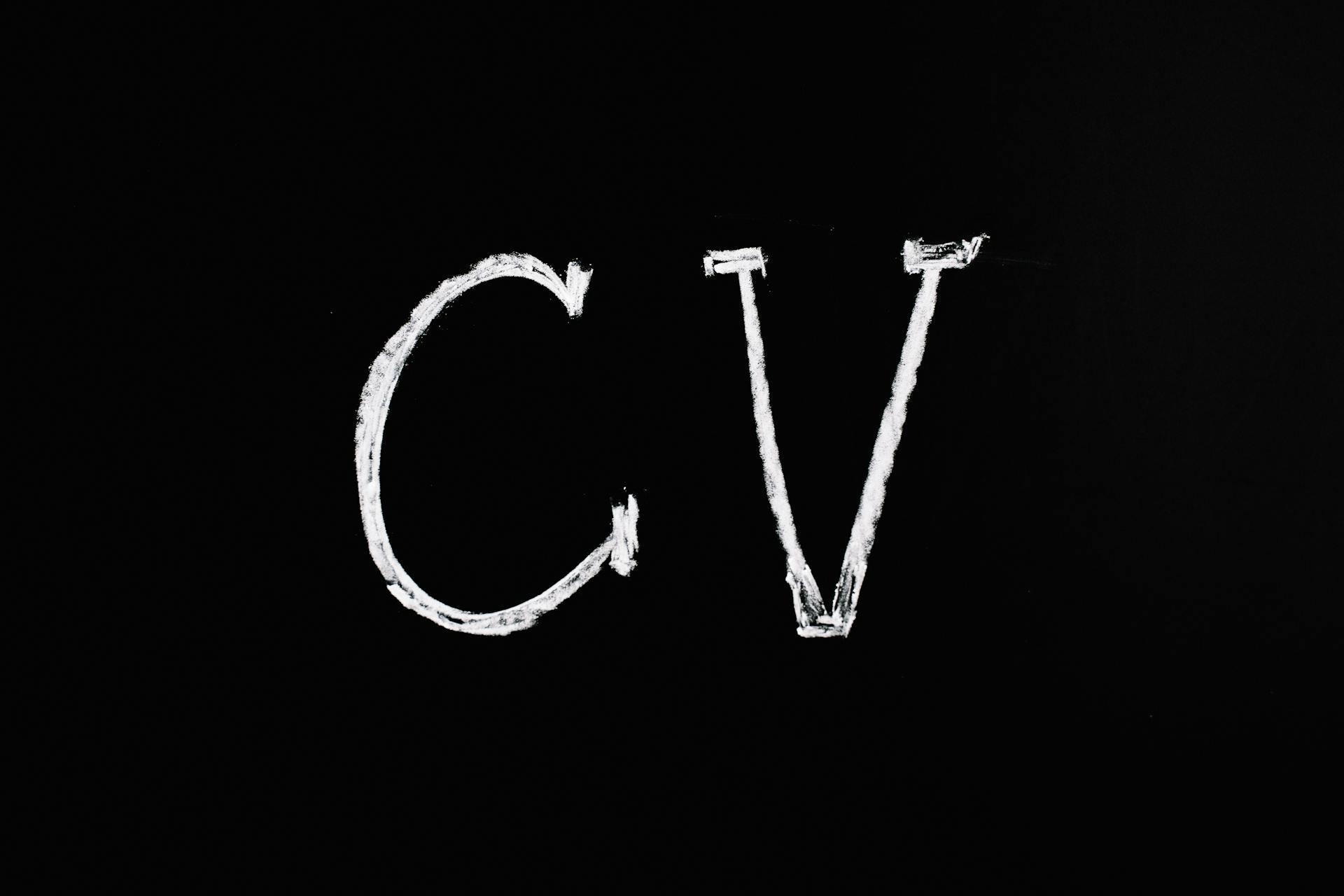 CV on black