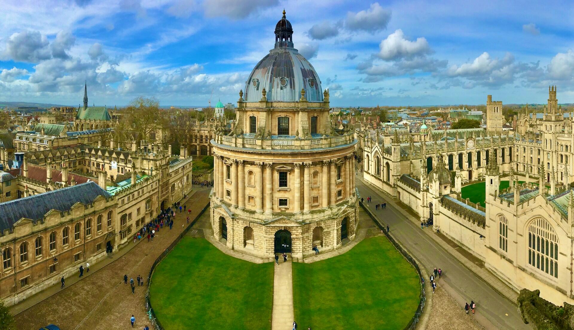 university of oxford building set against a blue sky 