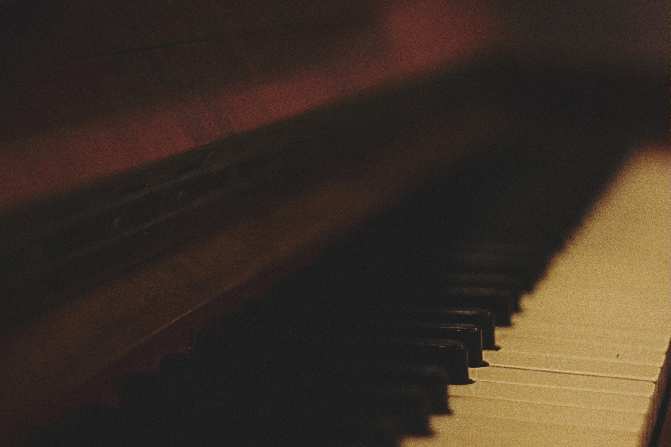 close-up image of a piano keyboard