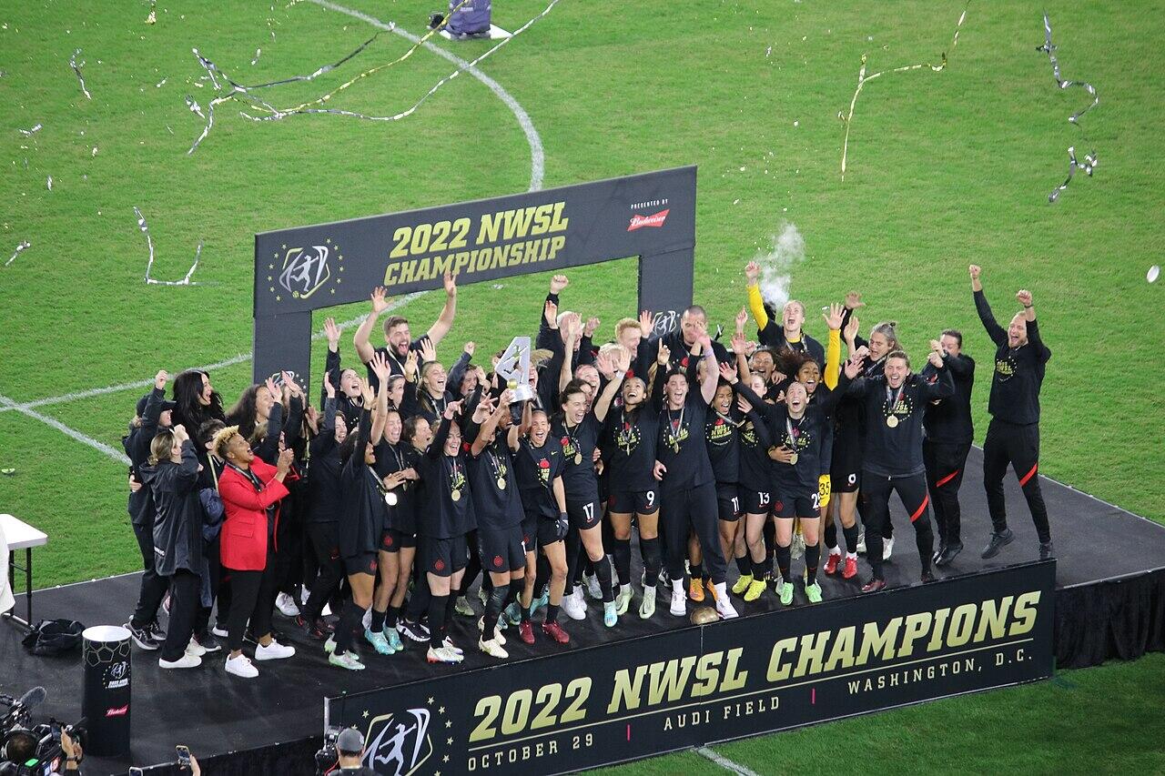 Portland Thorns winning the 2022 NWSL Championship