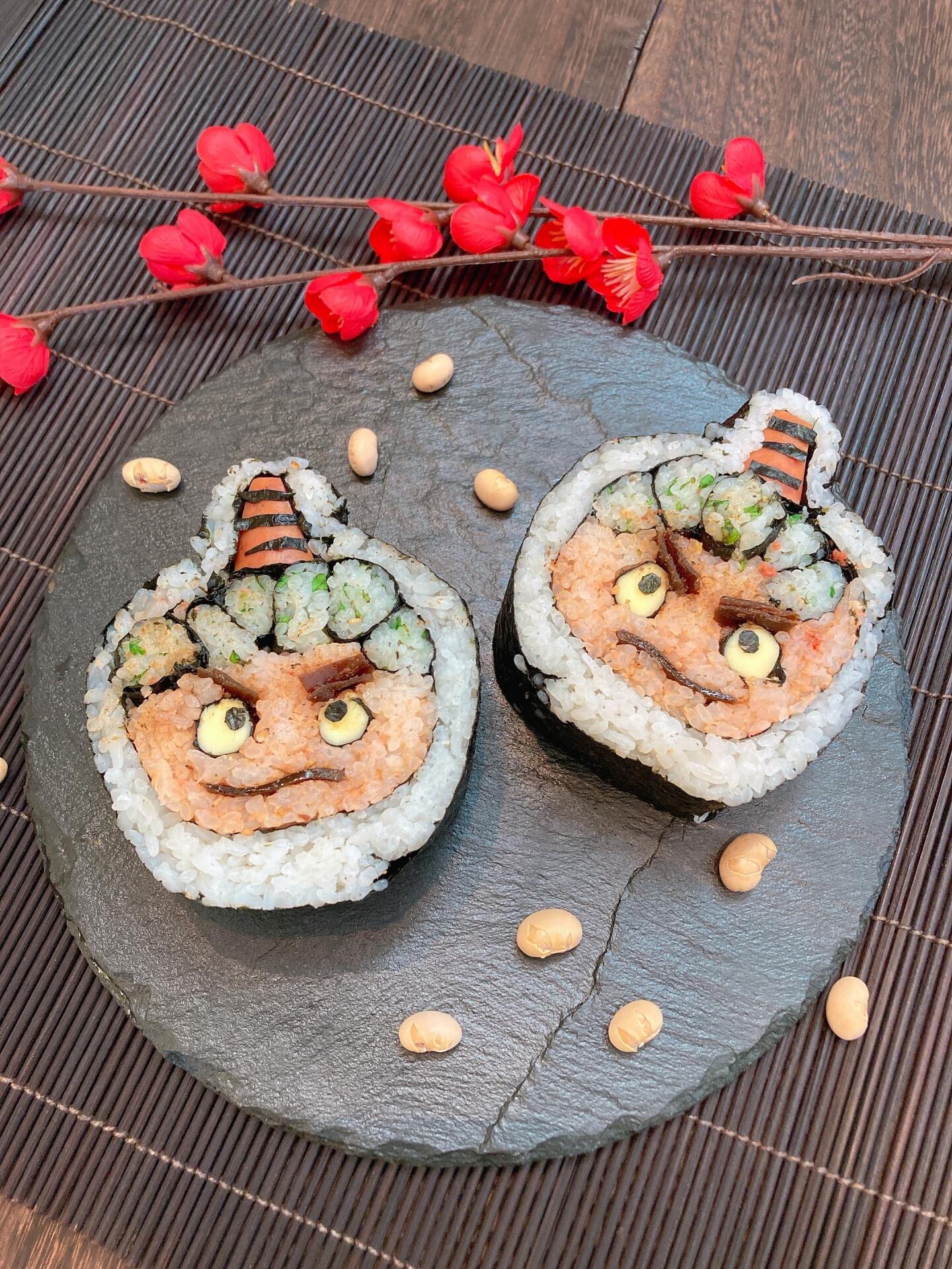 arty sushi on a plate