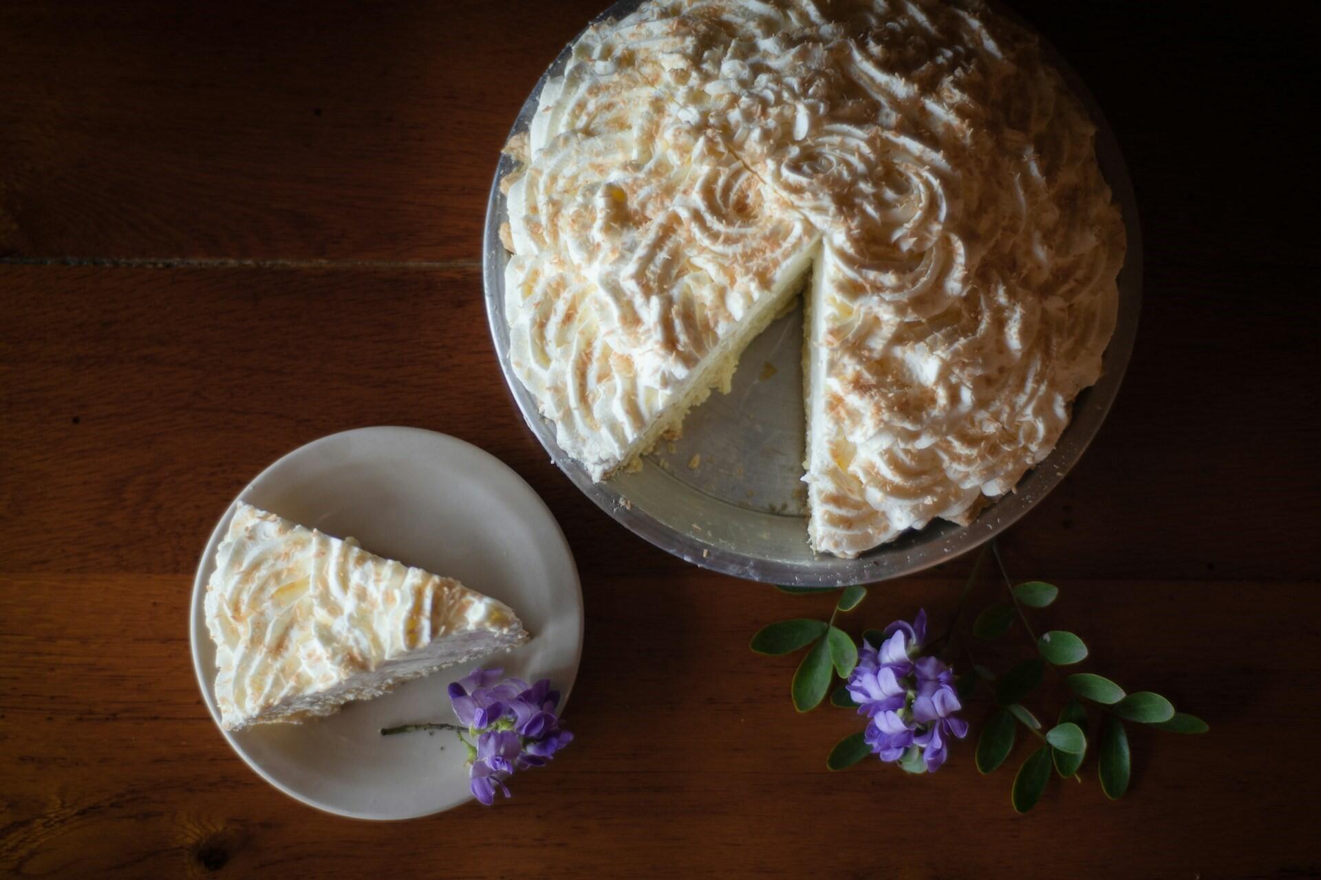 A coconut cream pie.