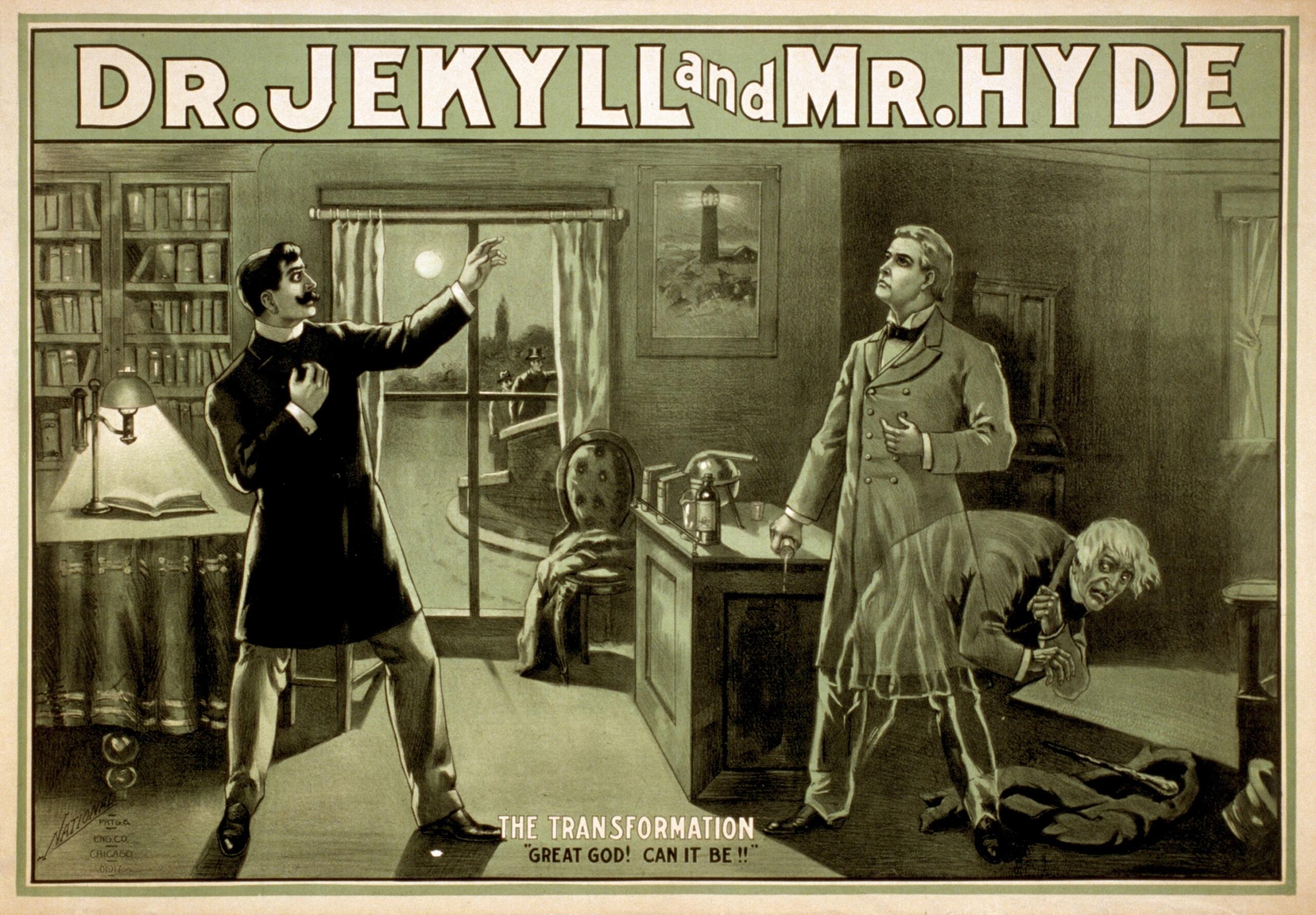 Poster for a theatrical adaptation of Strange Case of Dr Jekyll and Mr Hyde.
