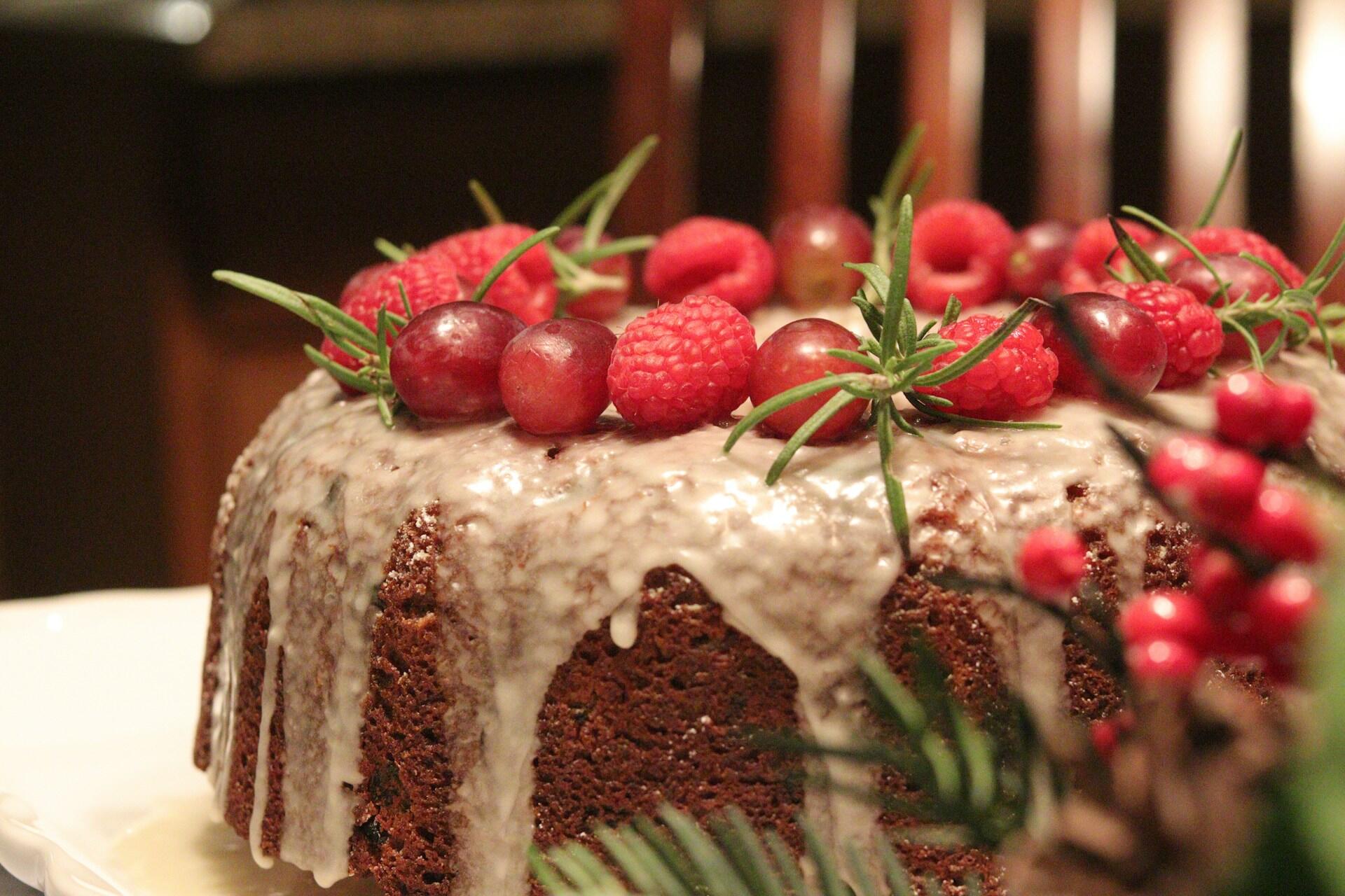A Christmas fruitcake.