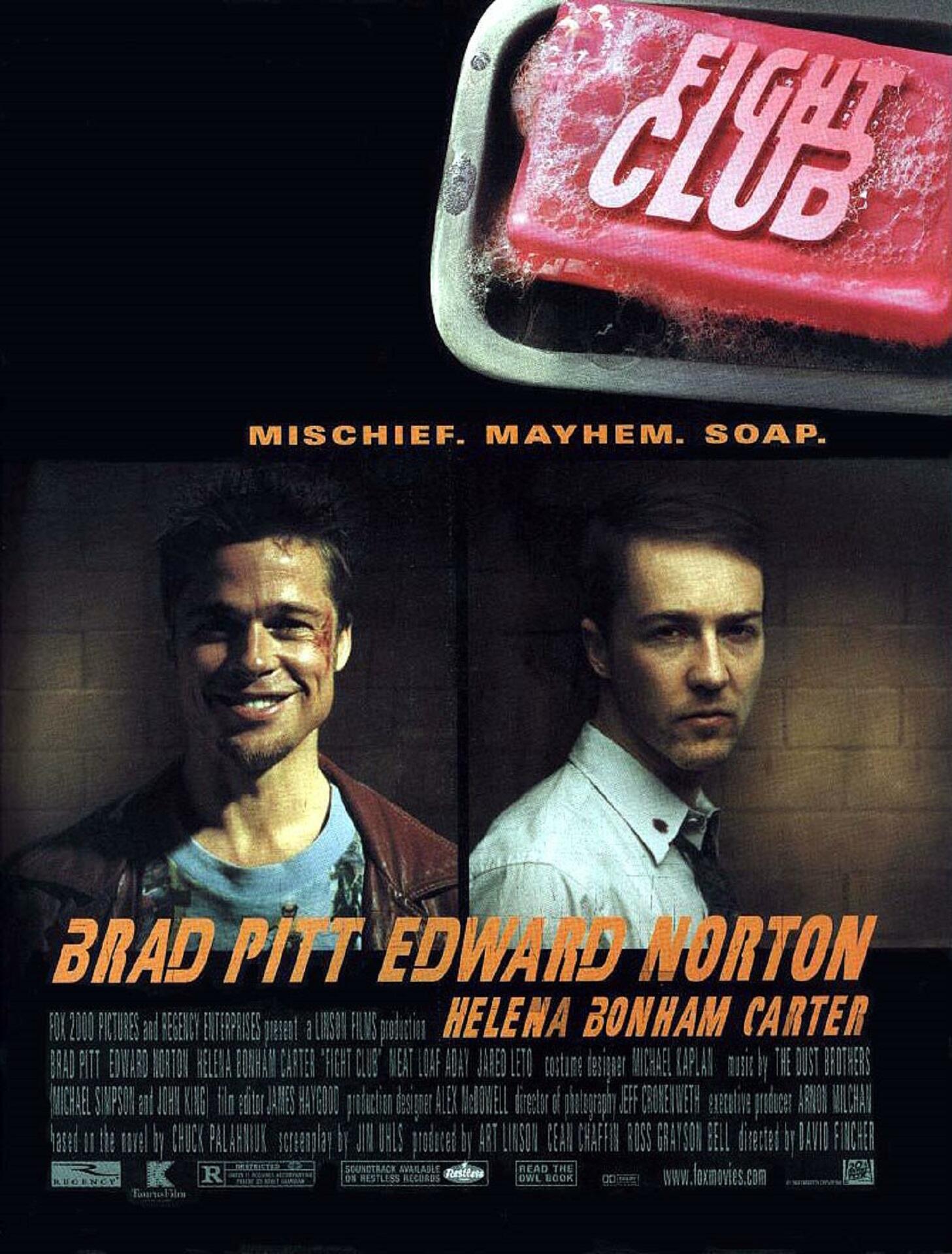 Brad Pitt and Ed Noron on a movie poster.