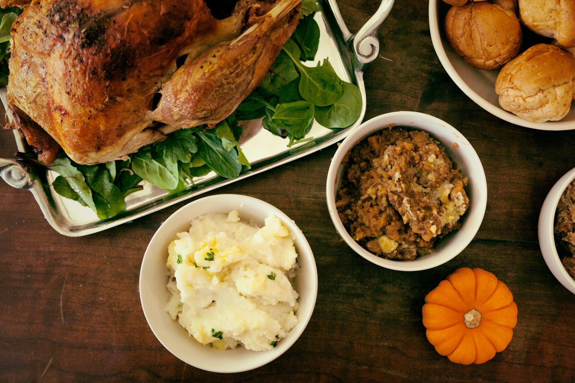 A Thanksgiving dinner.