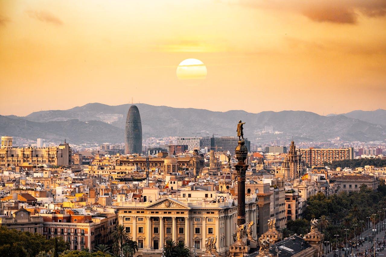 Barcelona at sunset