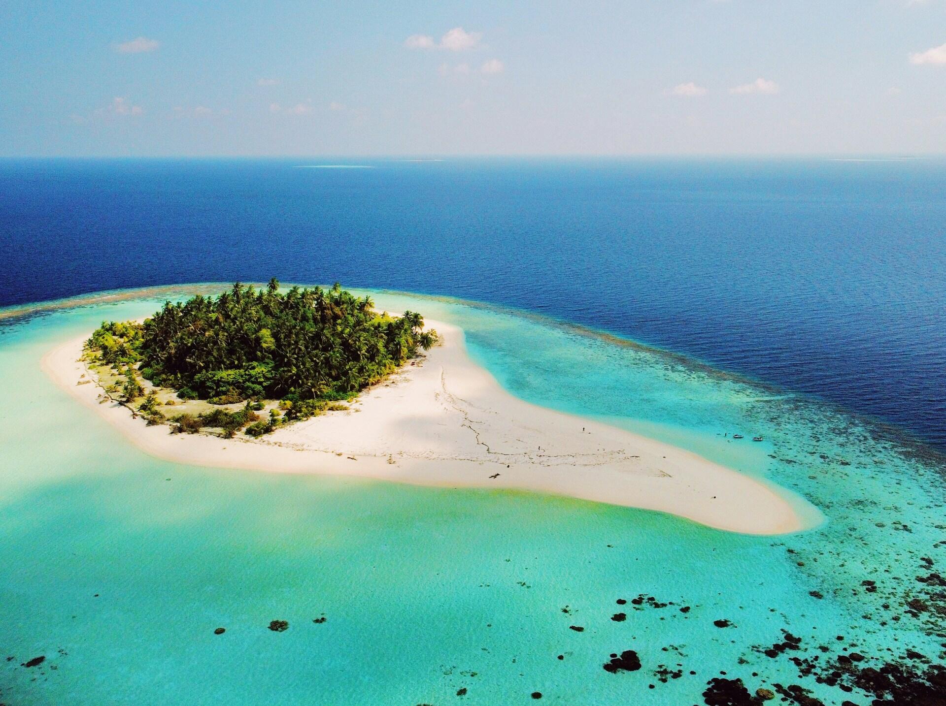 tropical deserted island in the ocean