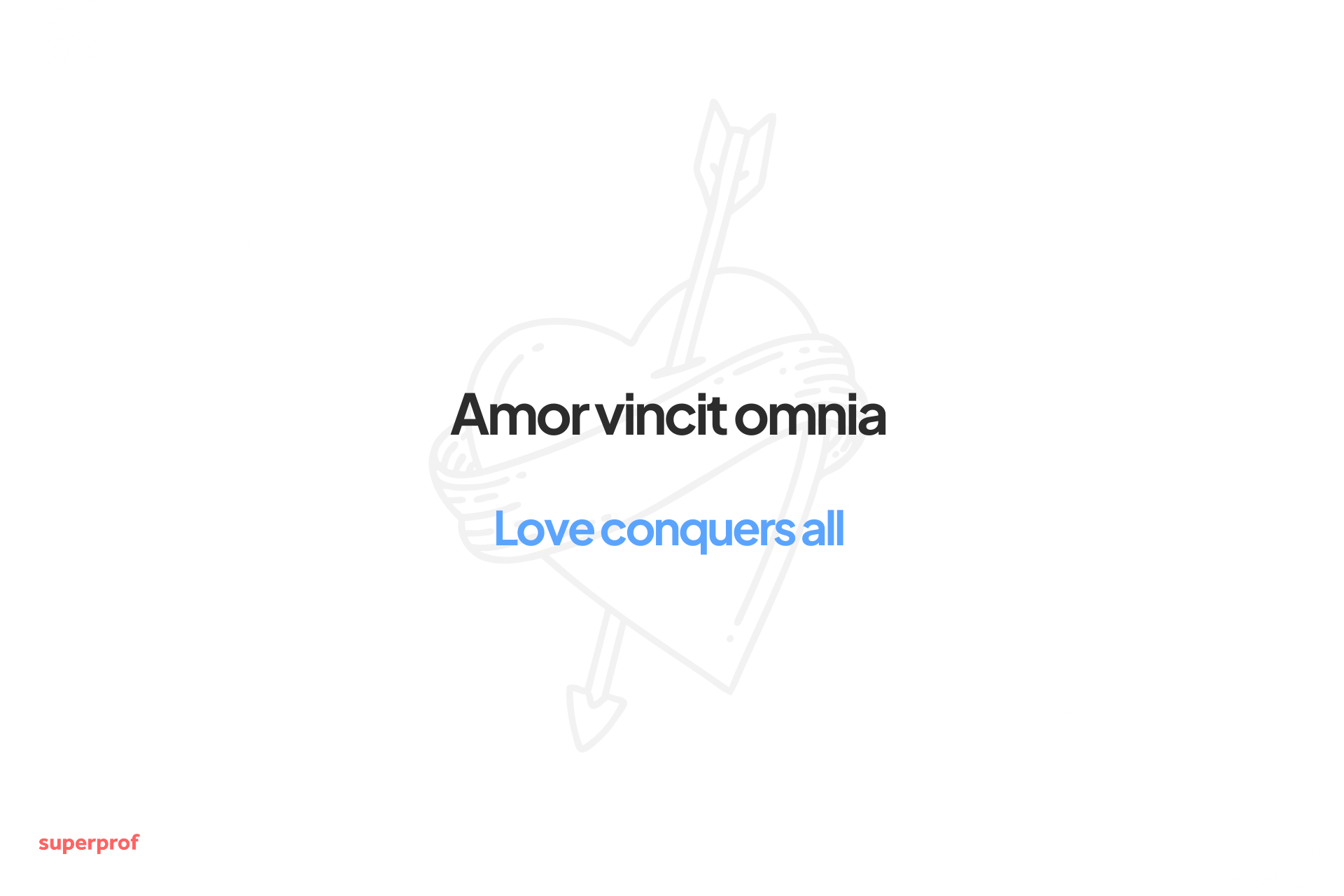 amor vincit omnia quote with the translation 'love conquers all'