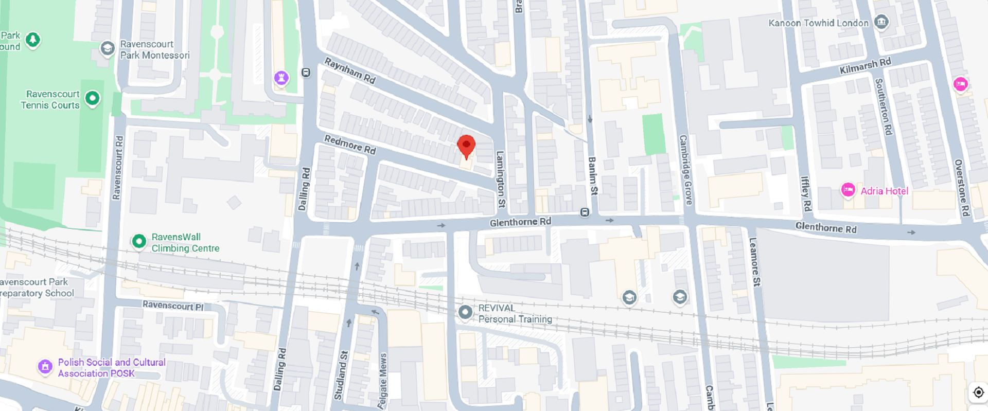 map of a section of London.