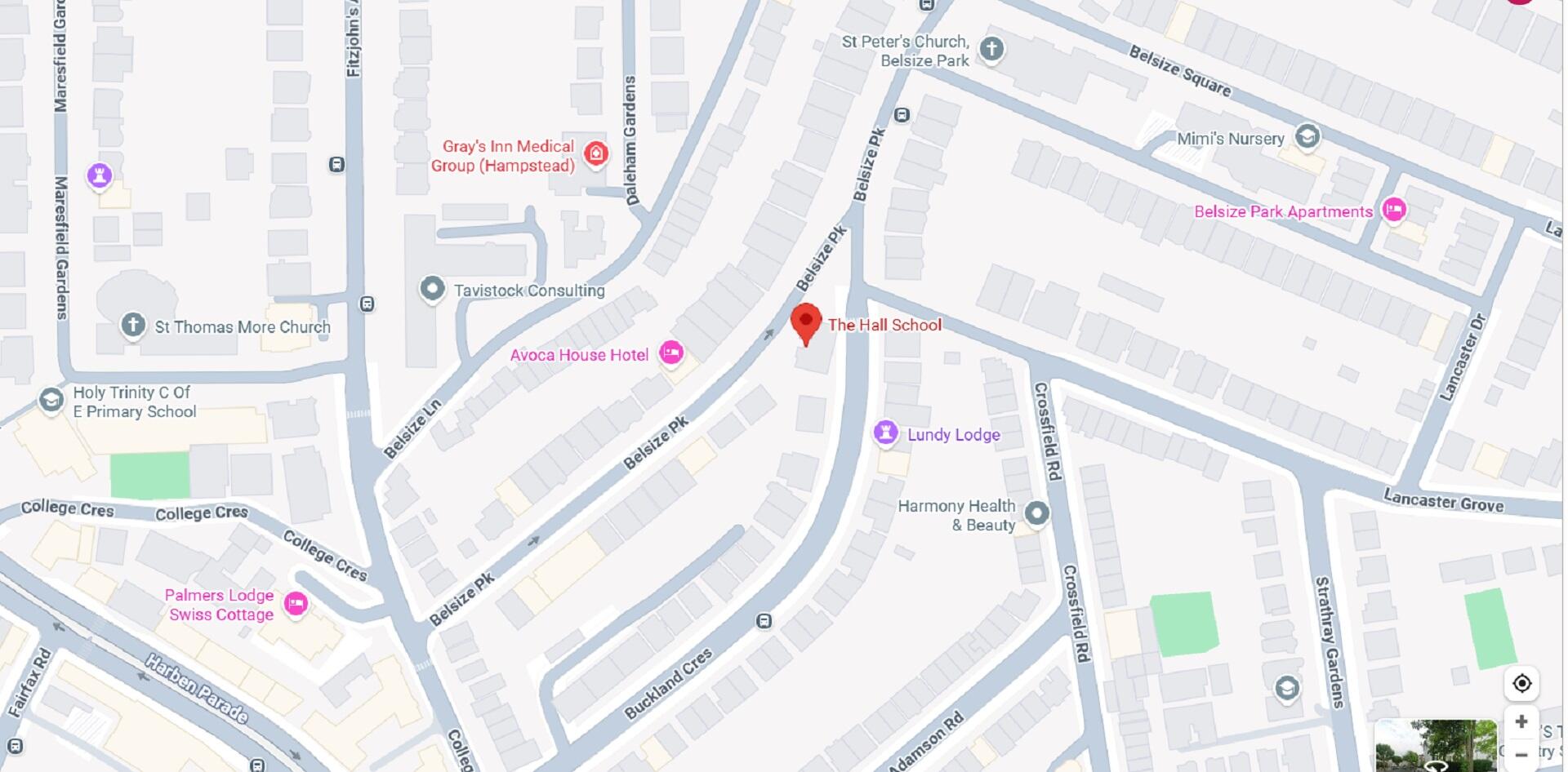 A red pin on a London map showing a location.