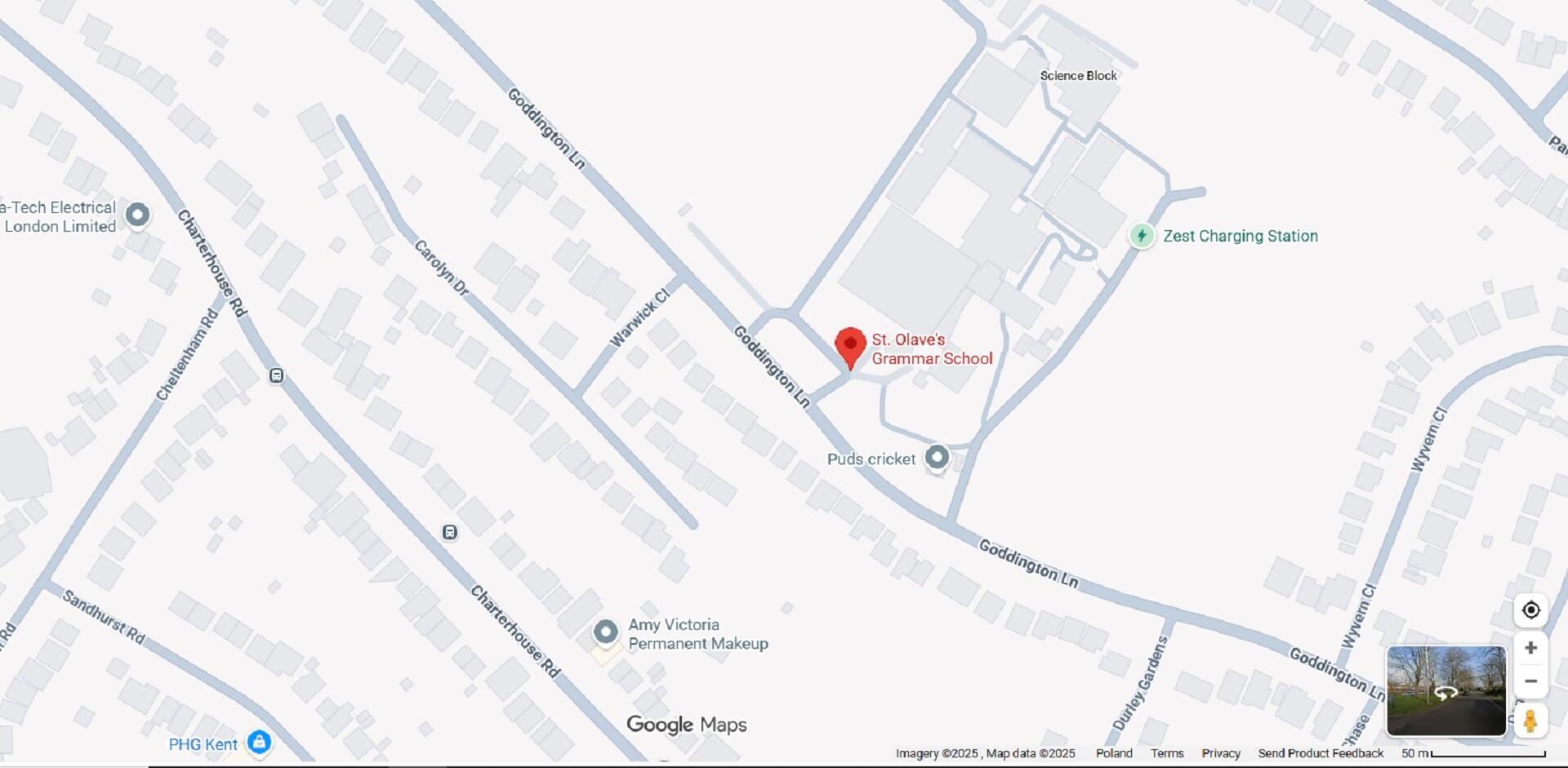 A red locator pin centred on a map.