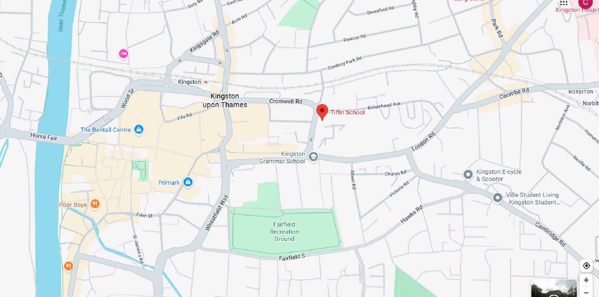 A London map with a red location pin.