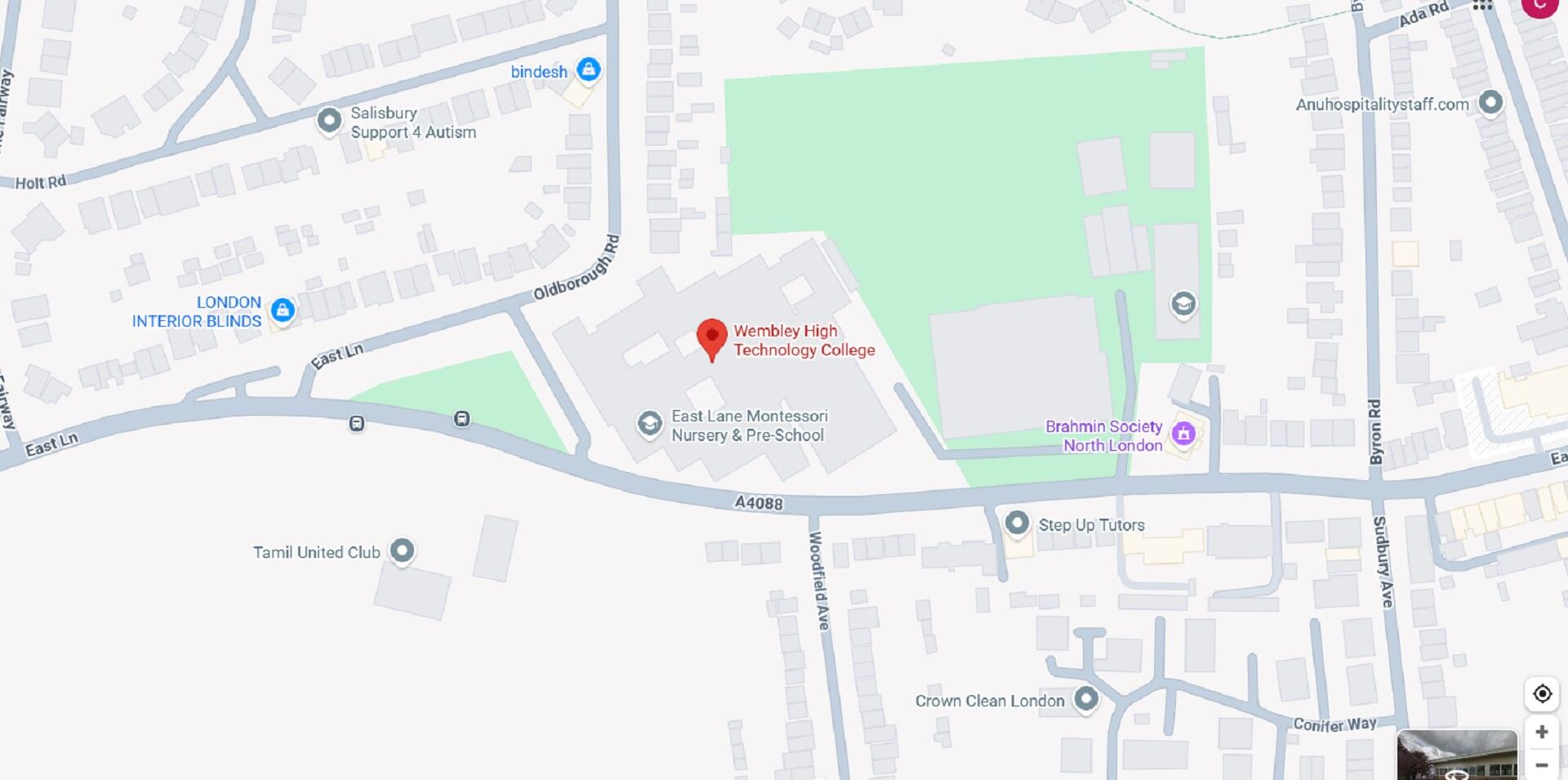 A map showing a location with a red marker.